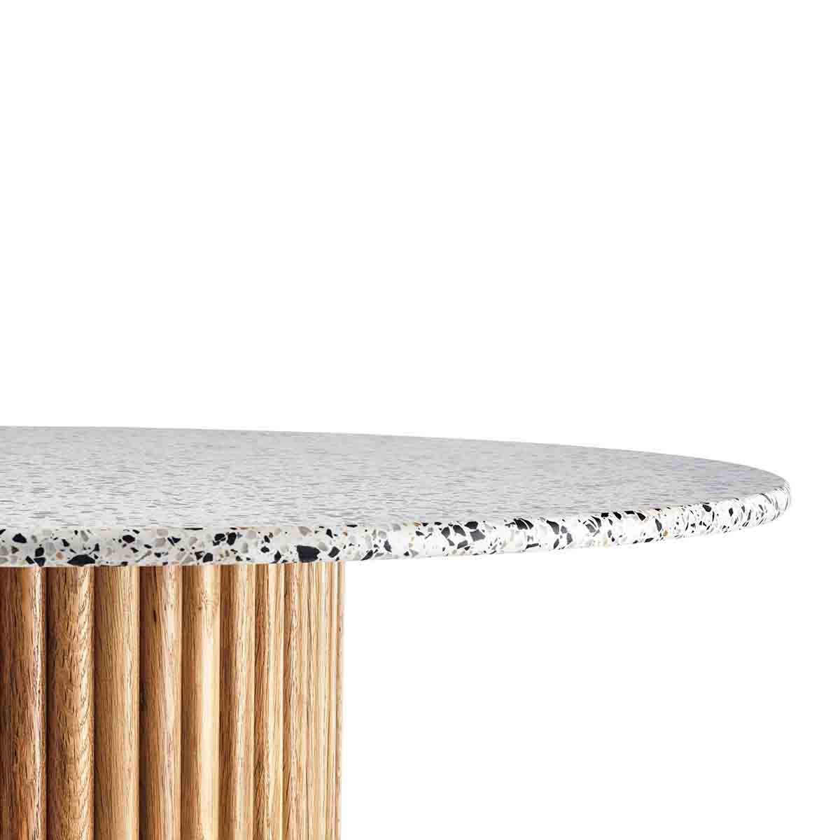 Cosmos Side Table - Solid Oak & Terrazzo Top - Modern End Table for Living Room, Bedroom, or Office - Perfect Nightstand and Accent Table for Small Spaces