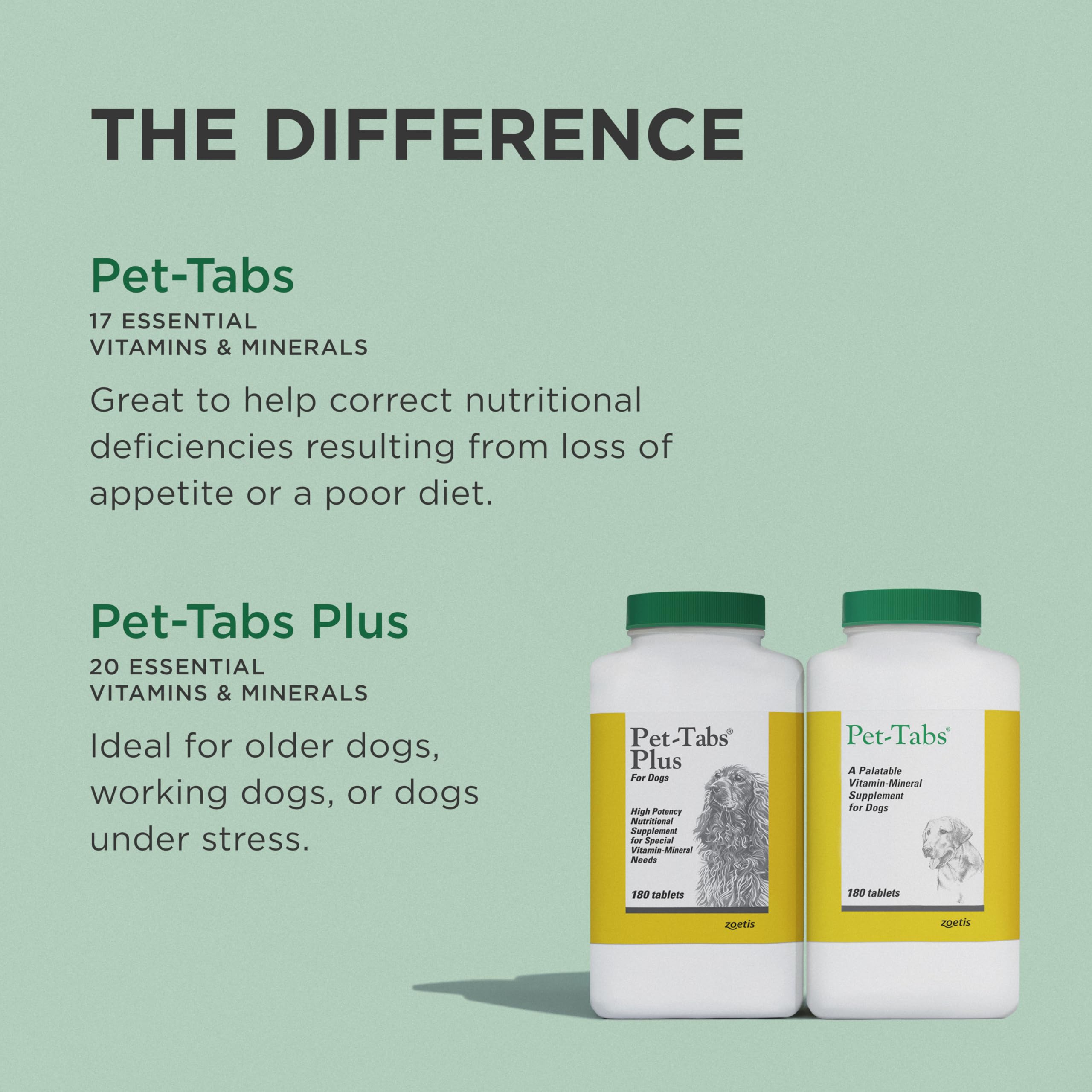 Pet-Tabs Multivitamin & Mineral Chewable Supplement for Dogs - 180 Count Bottle | Supports Immune Health, Skin & Coat, Joint Care | Perfect for Daily Nutrition & Active Lifestyles