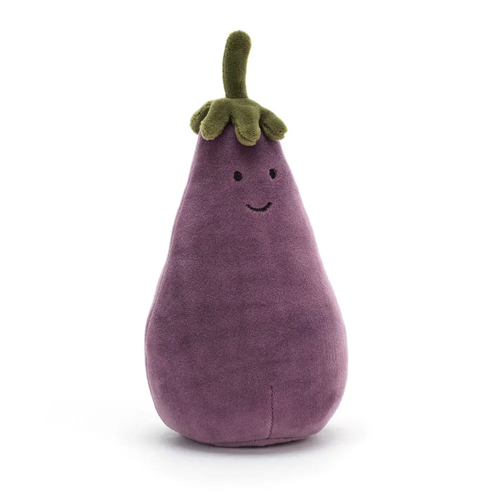 Jellycat Vivacious Vegetables Eggplant Plush Toy - Soft & Cuddly Stuffed Aubergine for Kids & Adults | Perfect Gift for Birthdays, Baby Showers & Home Decor