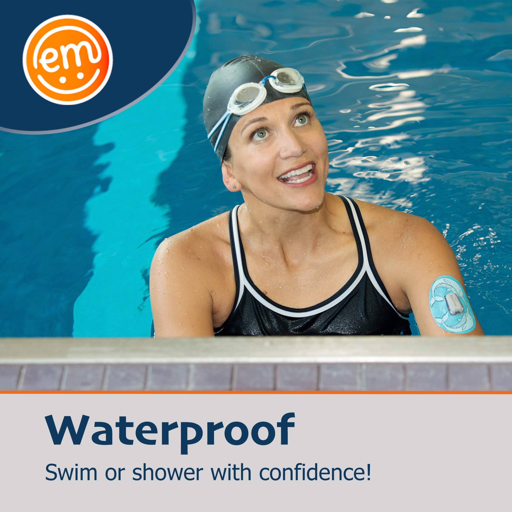ExpressionMed Waterproof Adhesive Patch for Omnipod Insulin Pump (5-Pack) - Made in USA, Split Backing Design, CGM Tape - Floral Variety Pack for Secure Wear During Swimming, Sports & Daily Activities