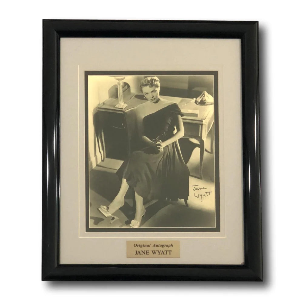 Jane Wyatt Signed 8x10 Photo with JSA COA - Framed Autograph Memorabilia from Father Knows Best TV Show - Perfect for Collectors, Fans, and Home Theater Decor