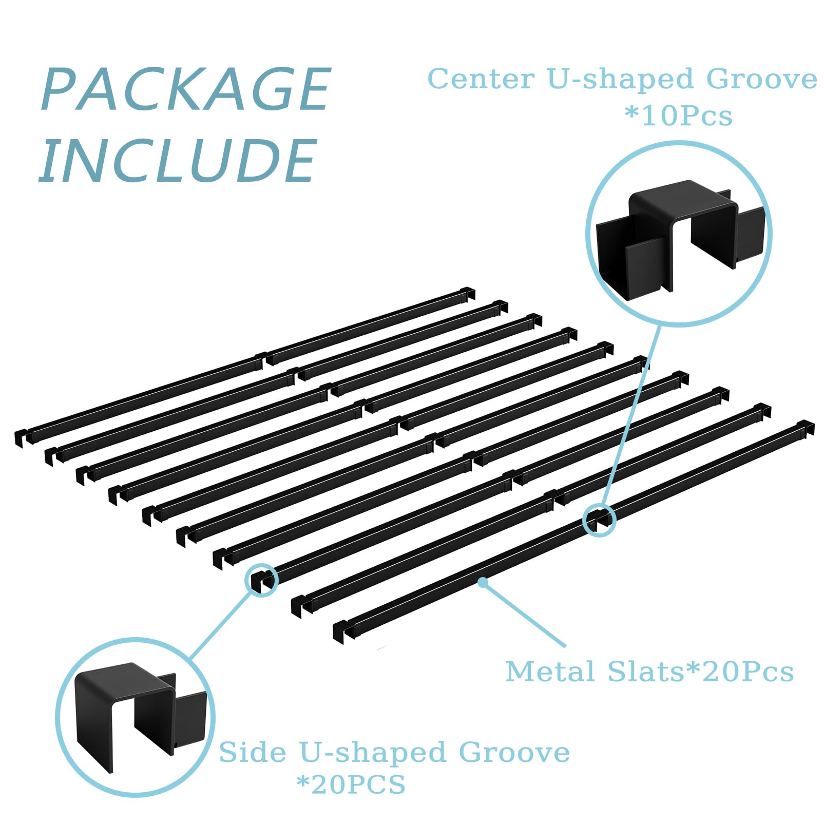 Heavy Duty Metal Slats for Full Size Bed - Full Bed Slats Replacement Kit with Enhanced Support & Easy Assembly - Perfect for Platform Beds, Adjustable Bases & Mattress Support