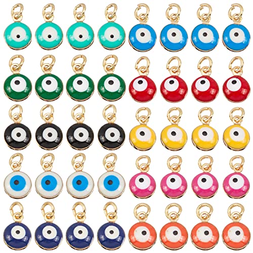 Flat Round with Evil Eye 40 Pcs