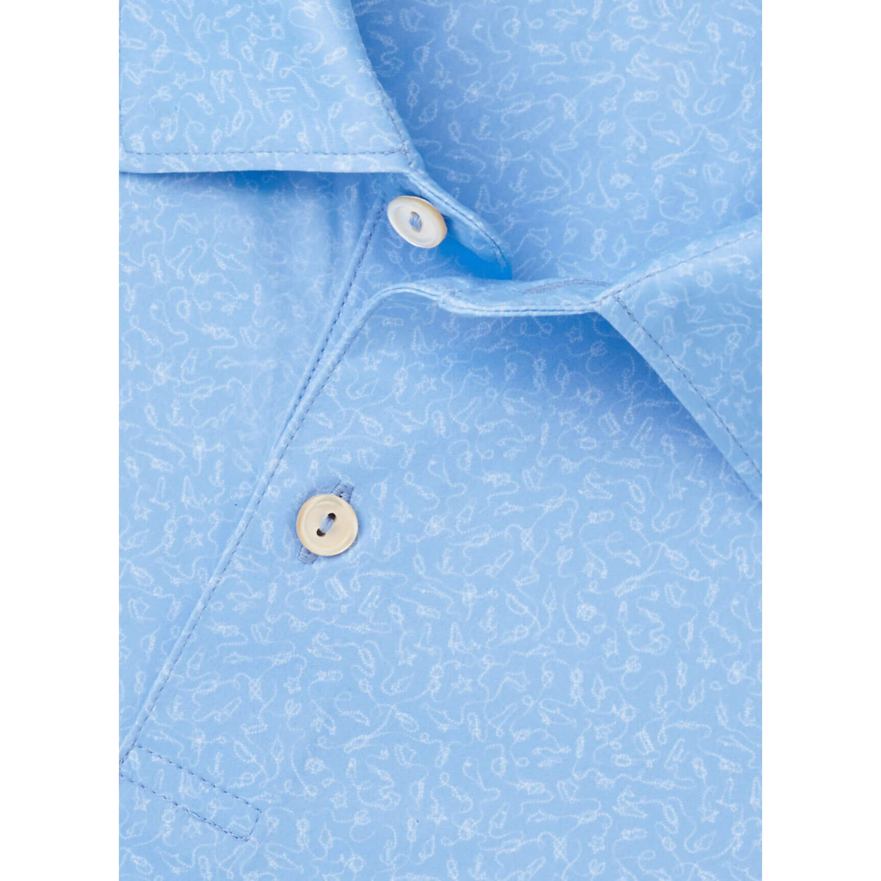 Peter Millar Men's Featherweight Nautical Knots Polo Shirt - Cottage Blue | Breathable Casual Golf & Yacht Wear for Summer Outdoor Activities