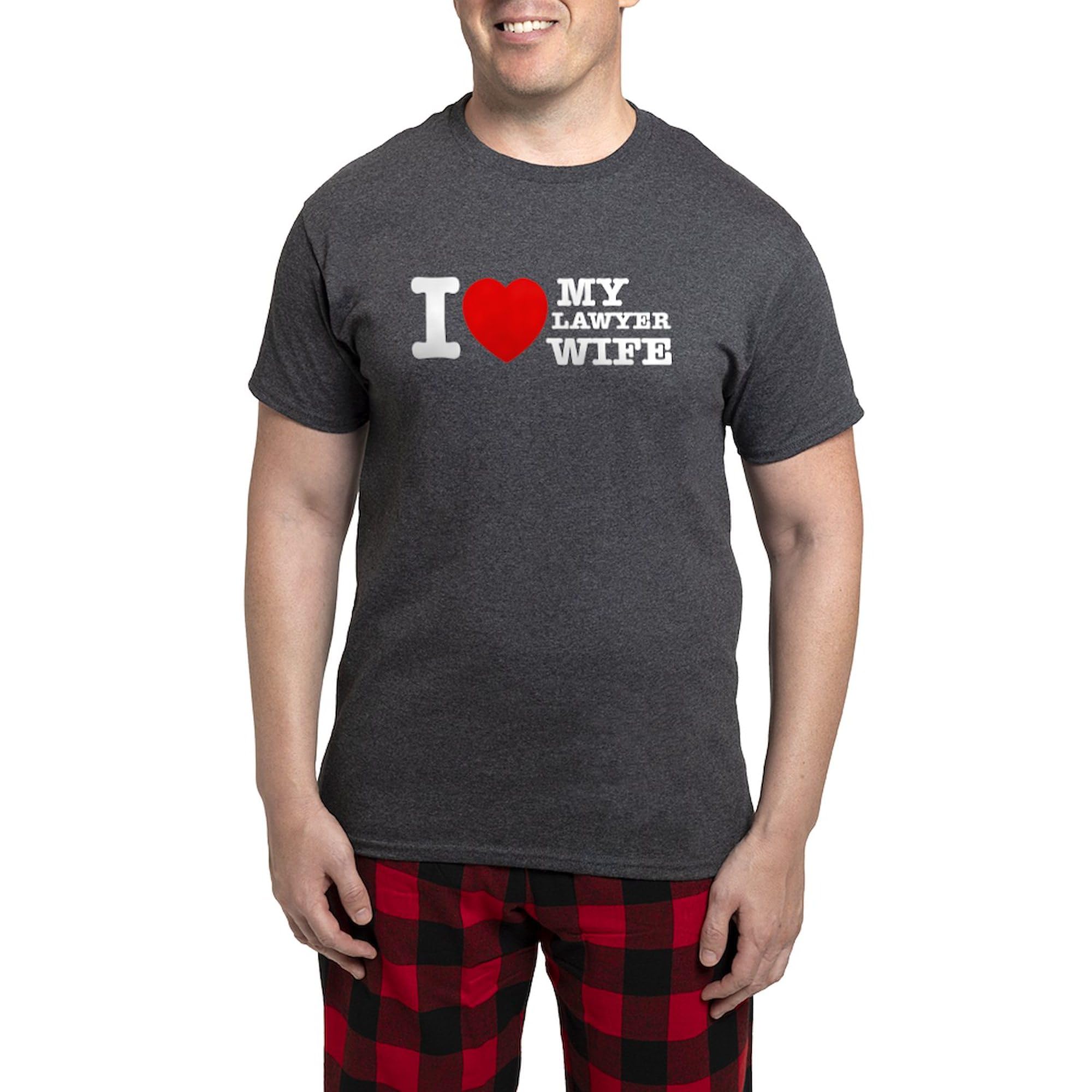 Lawyer Wife Men's Charcoal Pajamas - Funny Novelty Sleepwear for Him | Perfect Gift for Attorneys & Law Students