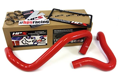 HPS 57-1329-RED-4 Red Silicone Radiator Coolant Hose Kit - High Performance Replacement for Cars, Trucks & SUVs - Perfect for Cooling System Upgrades & Engine Protection