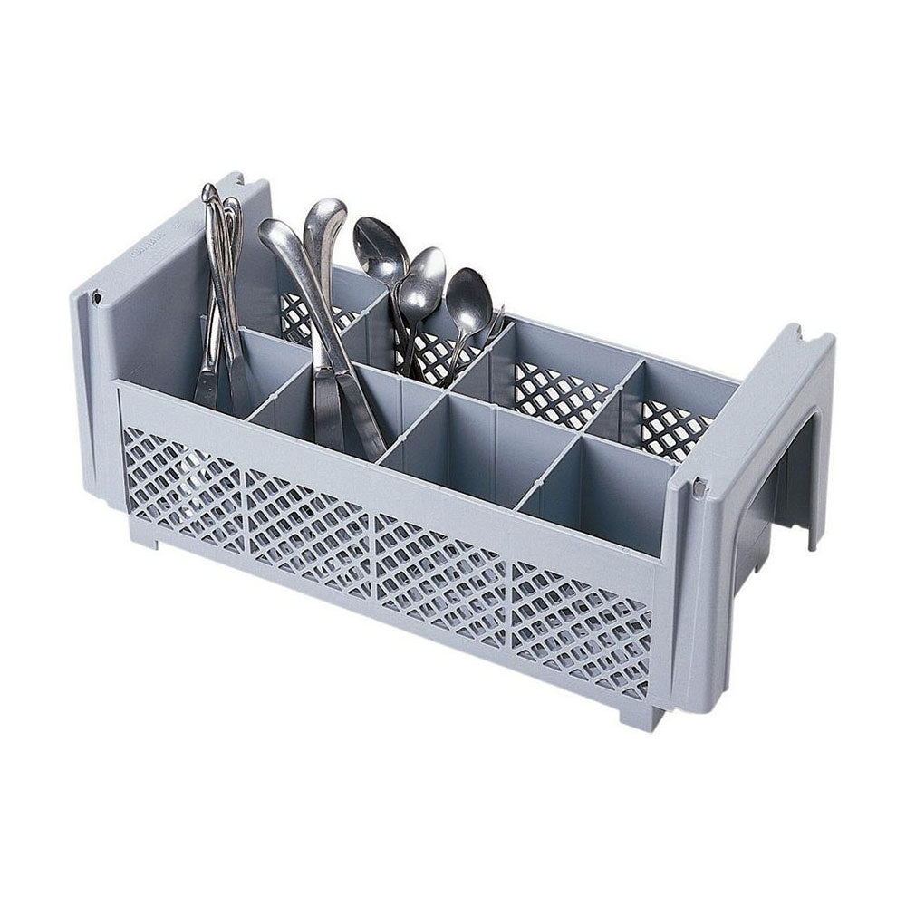 Cambro 8FBNH434151 8 Compartment Flatware Rack, Gray, 1/2 Size - Durable Utensil Organizer for Restaurants, Cafes & Commercial Kitchens