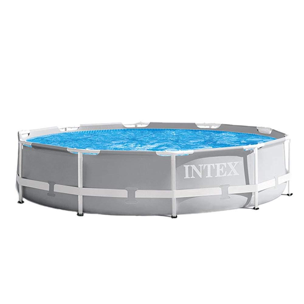 Intex 10ft x 30in Inflatable Above Ground Swimming Pool with 10-Foot Round Pool Cover - Perfect for Backyard Fun, Summer Parties & Family Relaxation