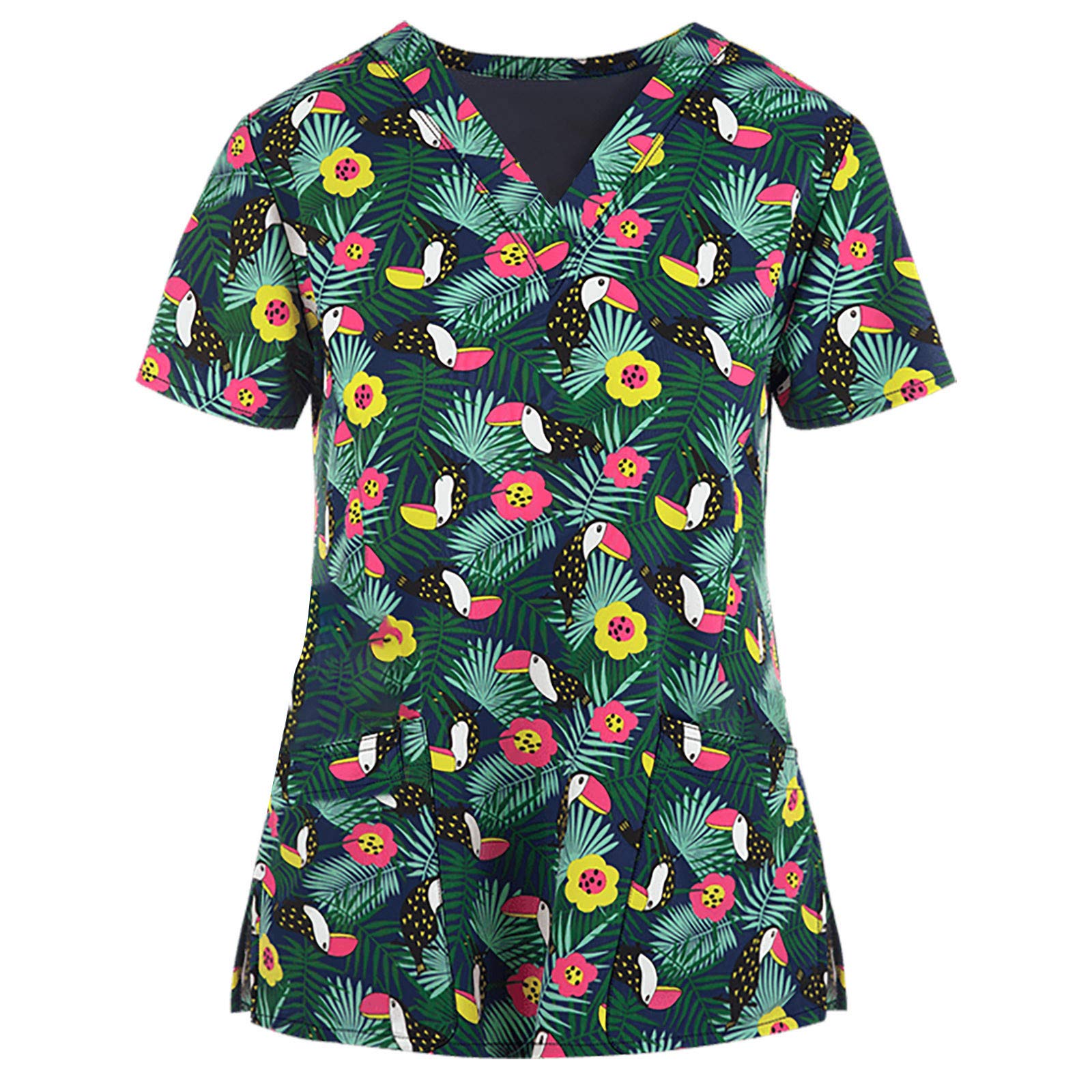 Women's Summer Short Sleeve V-Neck Tunic T-Shirt - Casual Work Blouse & Thanksgiving Outfit - Perfect for Office, Parties & Holiday Gatherings