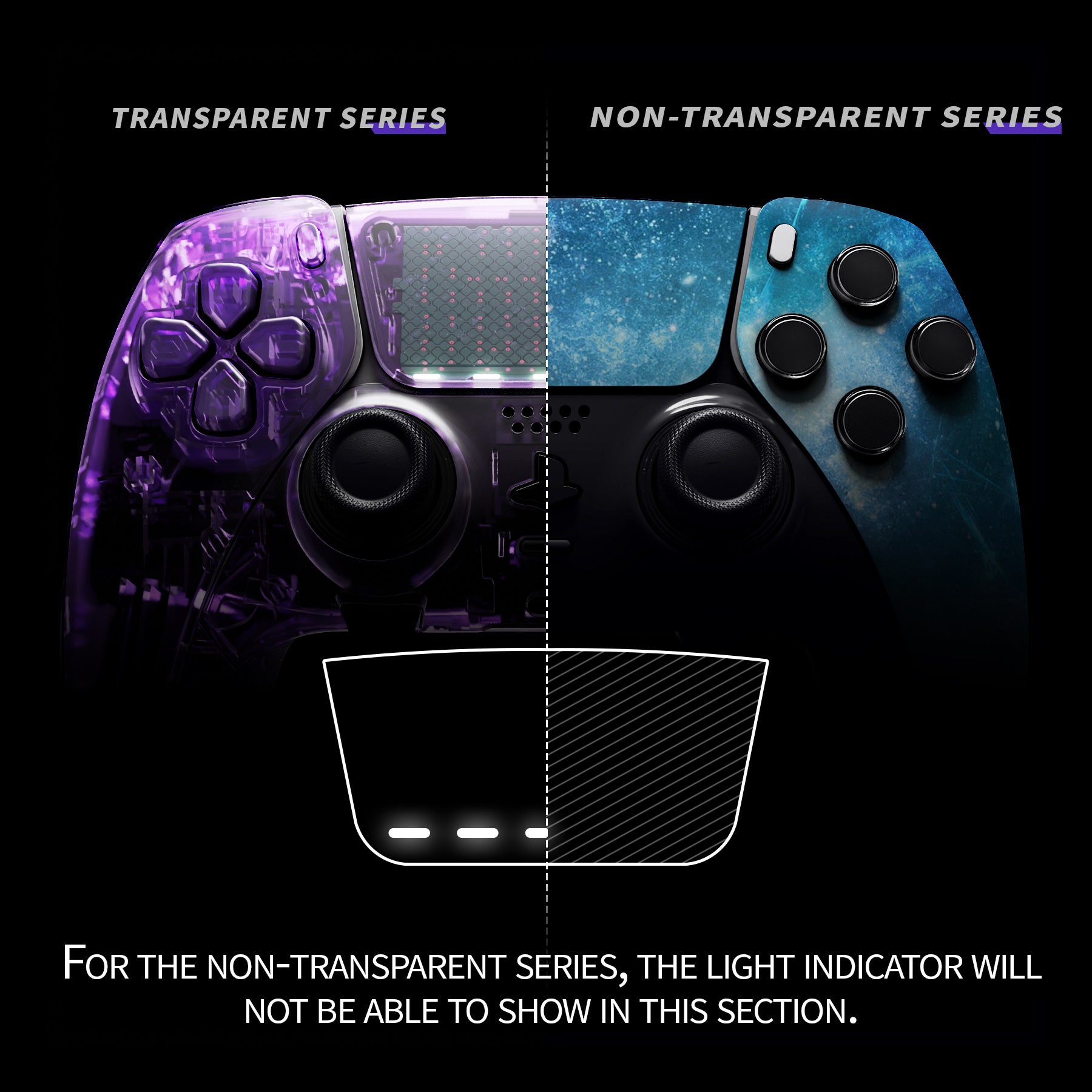 ExtremeRate Blue Nebula PS5 Edge Controller Replacement Shell - DIY Front Housing Faceplate & Touchpad Cover for Custom Gaming Setup | Compatible with PlayStation 5 Edge Wireless Controller (MLREGT005) | Perfect for Competitive Gaming, Streaming & Controller Customization