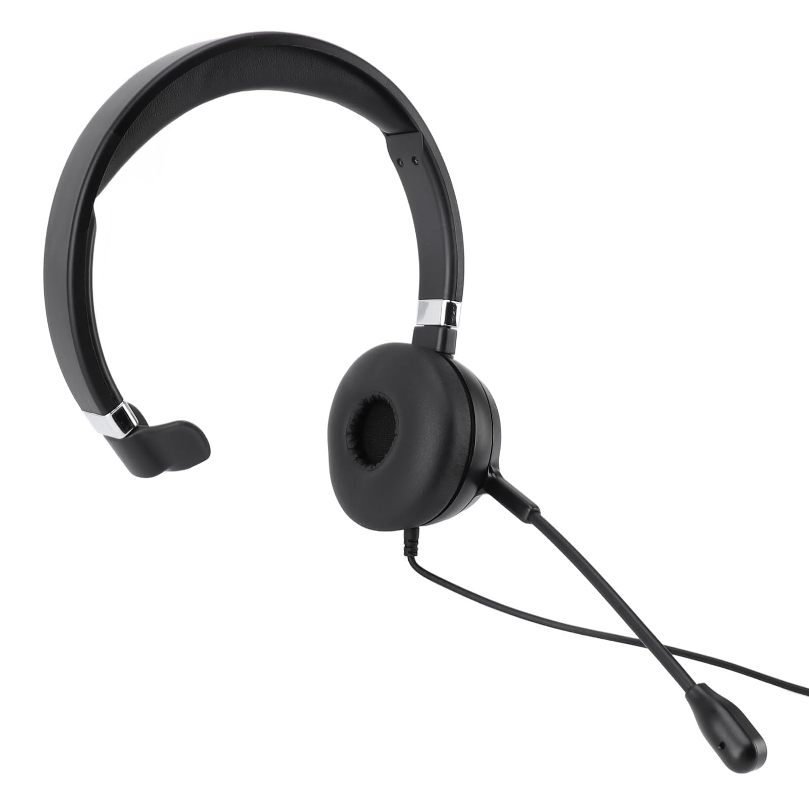 Noise Cancelling Monaural USB Wired Computer Headset with Microphone - USB/3.5mm/USB-C Compatible for Office Calls, Gaming & Remote Work