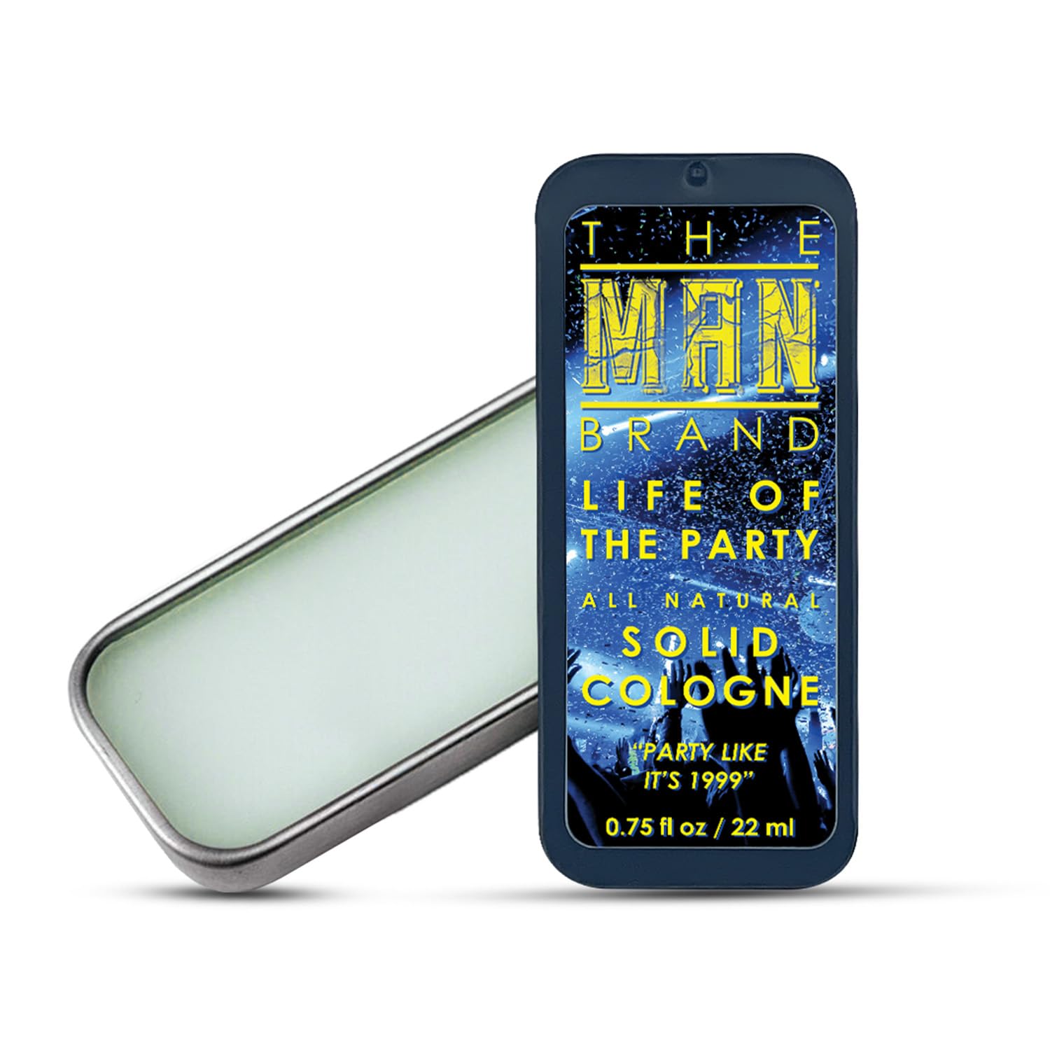 Life of the Party Solid Cologne for Men - Natural & Travel-Sized Wax Cologne (3/4 oz) | Fresh Cool Water Scent | Perfect for Daily Use, Gym, Travel & Gifts