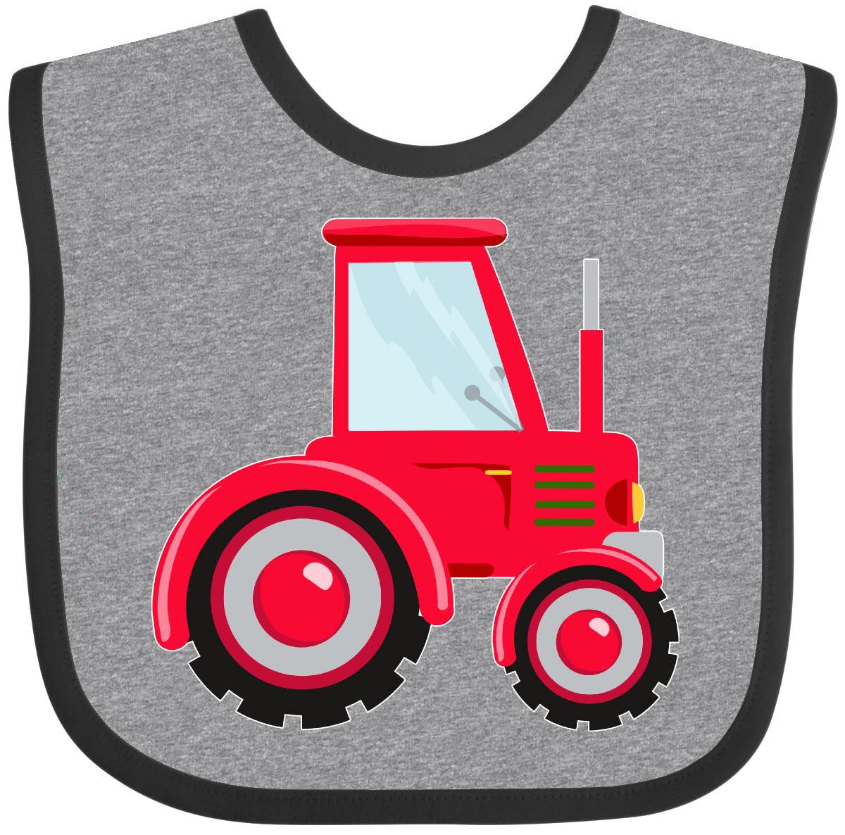 Inktastic Farming Red Tractor Baby Bib - Cute Farm-Themed Drool Bib for Infants & Toddlers - Perfect for Feeding Time, Playtime, and Farm-Themed Parties