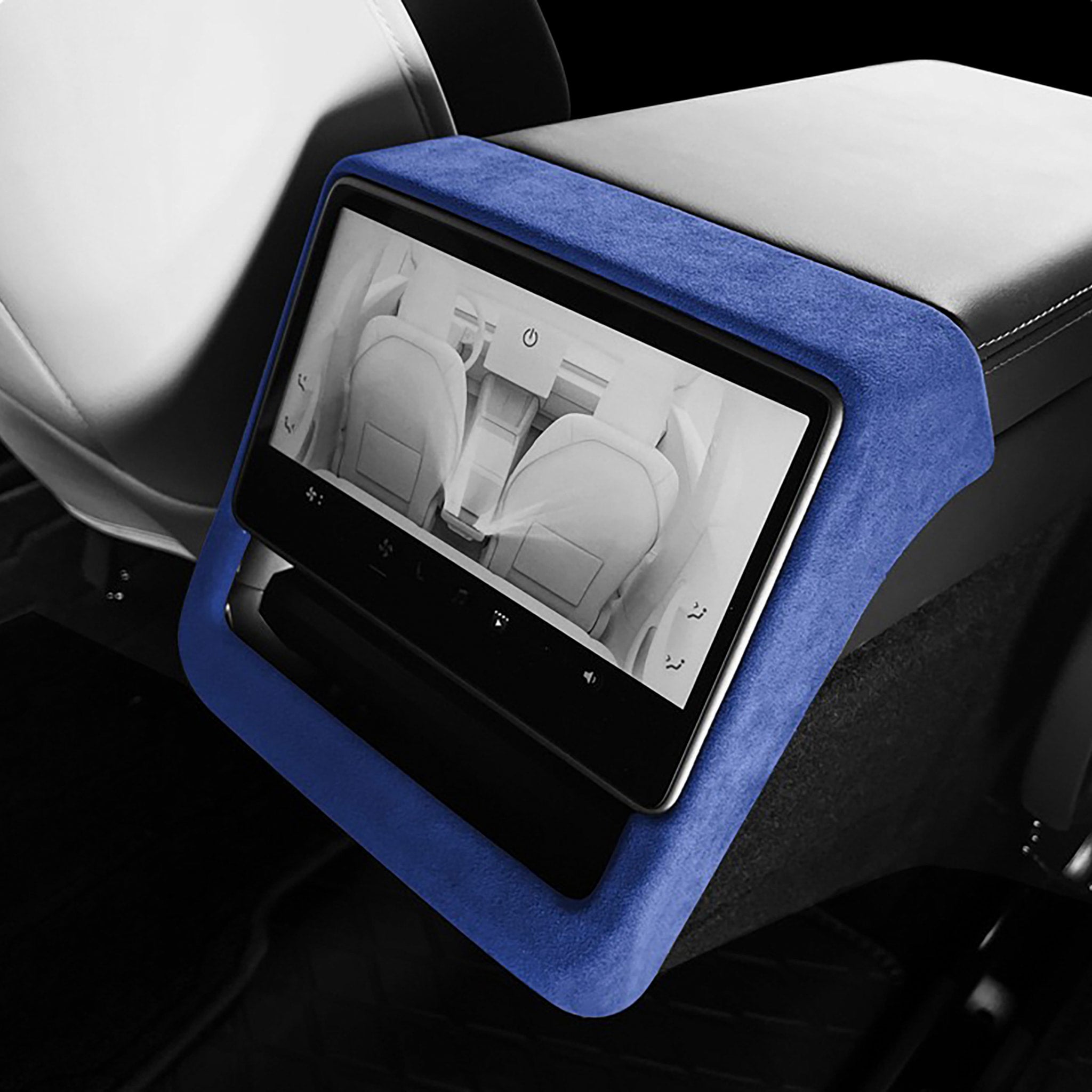 Tesla Alcantara Rear Screen Trim Cover for 2024+ Model 3 Highland & 2025+ Model Y Juniper - Premium Interior Accessory for Enhanced Comfort & Style