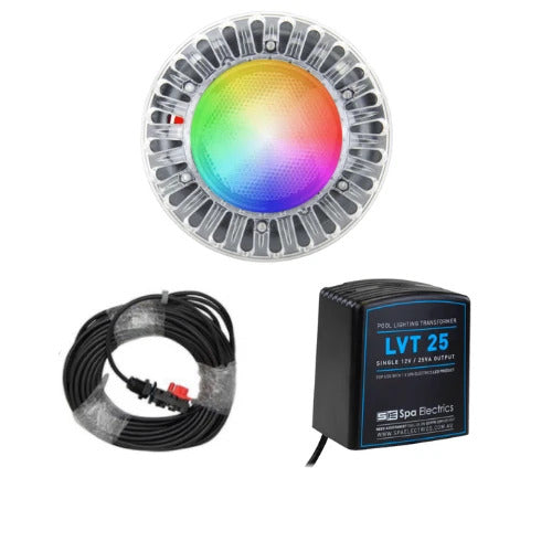 Pentair Quantum WNF Multi Plus LED Pool Light with Fiberglass Niche, 20m Cable & LV50 Transformer (2 Pack) - Perfect for Inground Pool Lighting and Underwater Illumination
