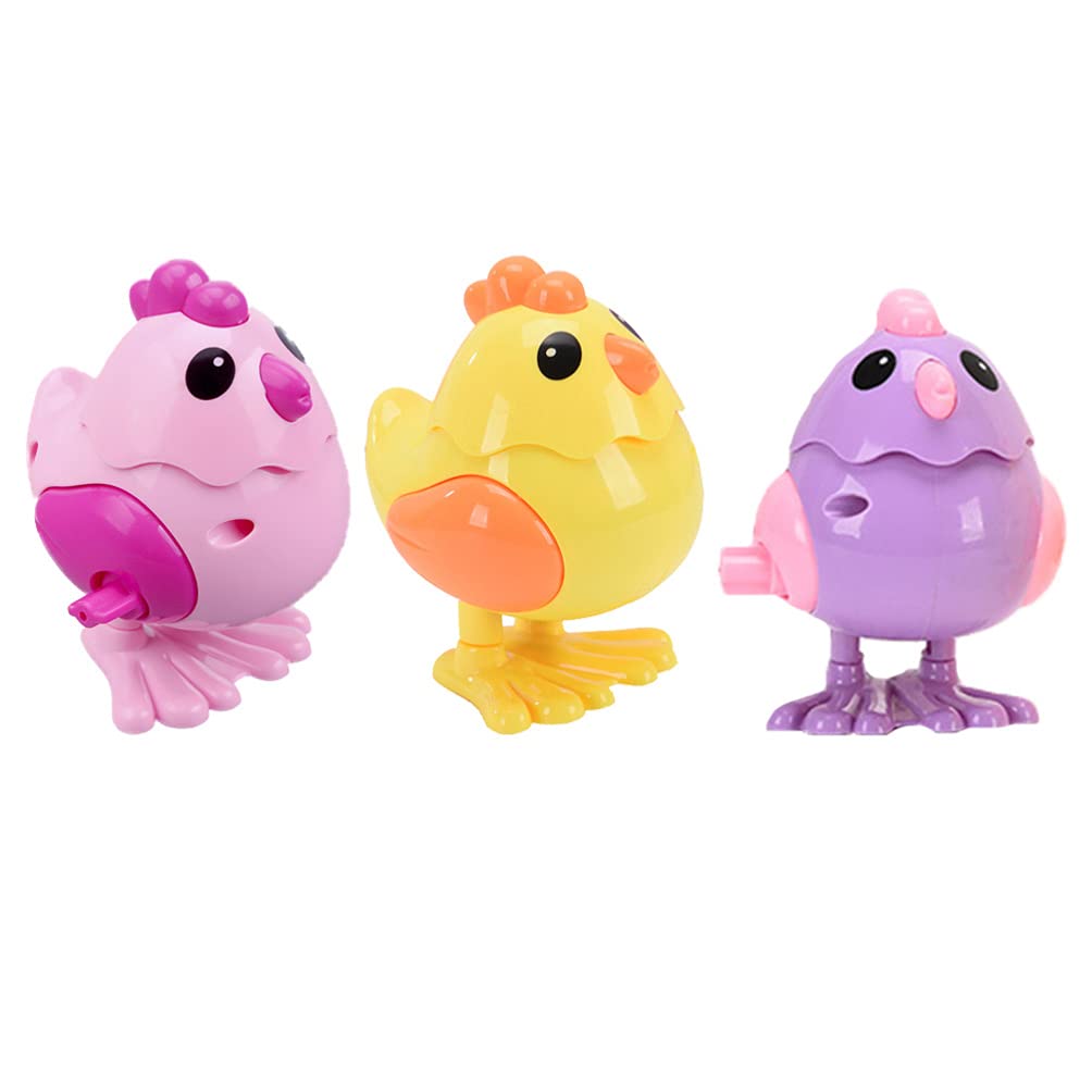 3pcs Wind Up Chicken Toy - Walking Clockwork Chick Animal Toy for Kids, Toddlers & Party Favors - Fun Tabletop Decoration for Birthdays & Playtime