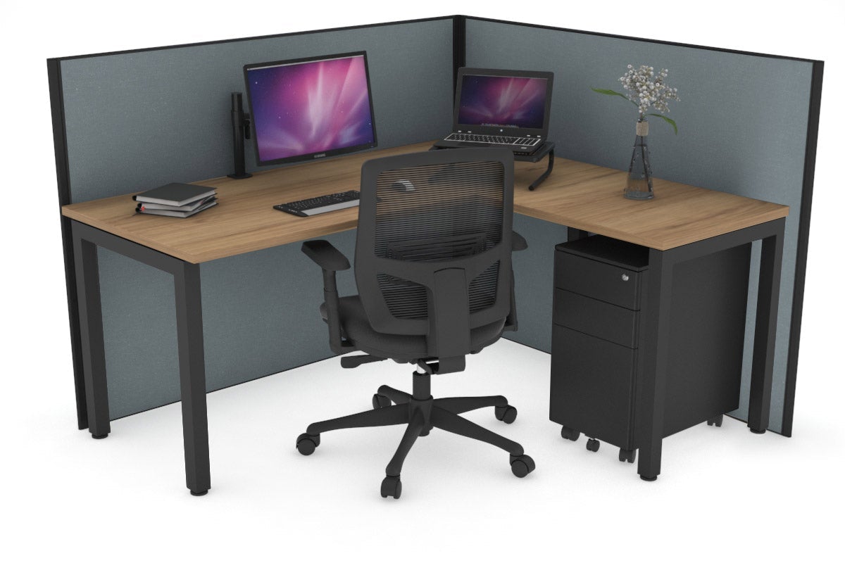 Horizon Quadro Square Legs L-Shaped Corner Office Desk - 1800L x 1700W - Perfect for Home Office, Gaming Setup & Small Business Workspace