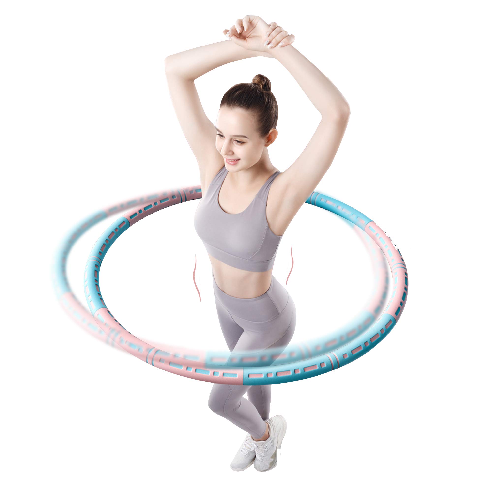 TIKTOK Weighted Exercise Hula Hoop - 6-Section Removable Fitness Hoop for Waist Slimming & Core Workout | Portable Home & Gym Workout Equipment for Women