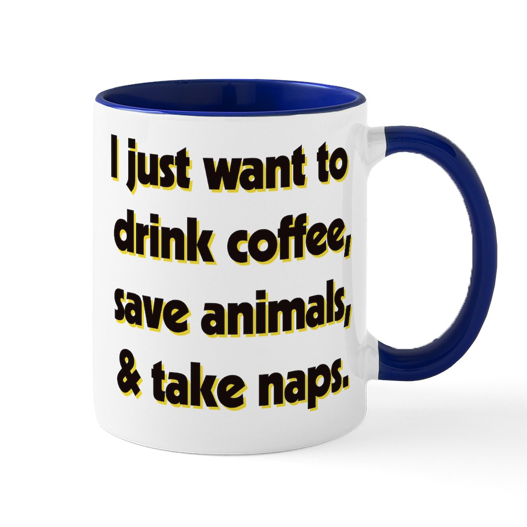 Drink Coffee Save Animals Ceramic Mug 11 oz (325 ml) - Eco-Friendly Coffee Cup for Office, Home & Gifts - Funny Animal Lover Tea Cup