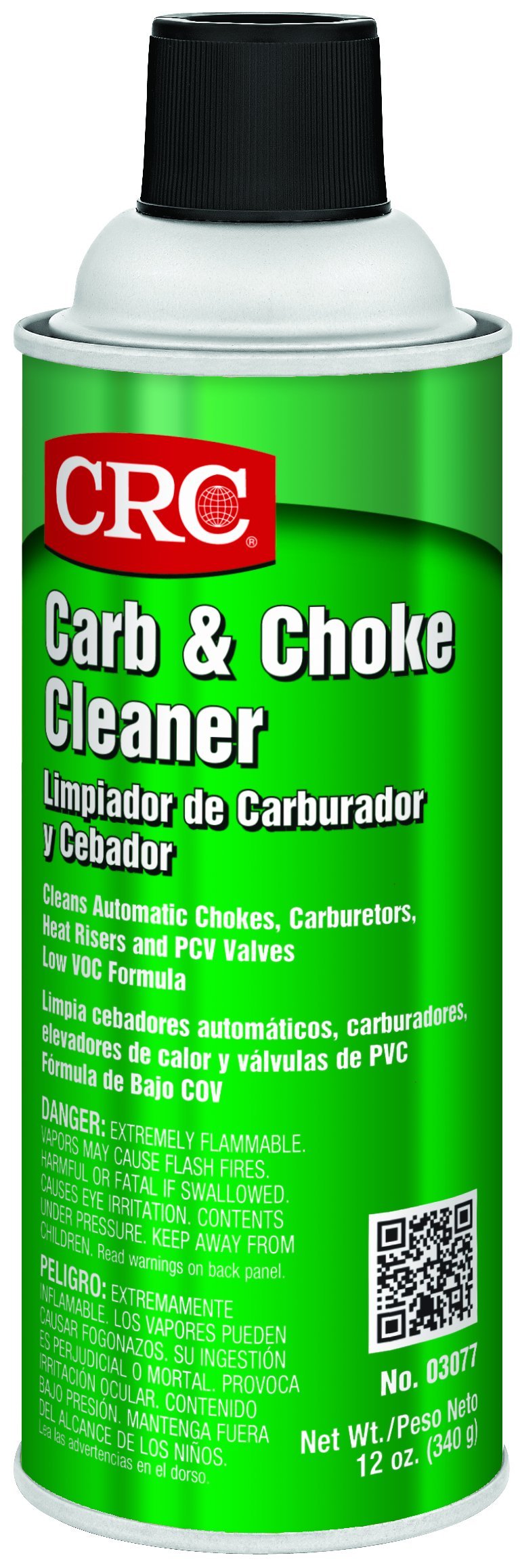 CRC 03077 Carb & Choke Cleaner - 12 Wt Oz Aerosol Spray | High-Performance Engine Cleaner for Motorcycles, ATVs, Boats (12 Pack) | Removes Carbon Deposits & Improves Performance