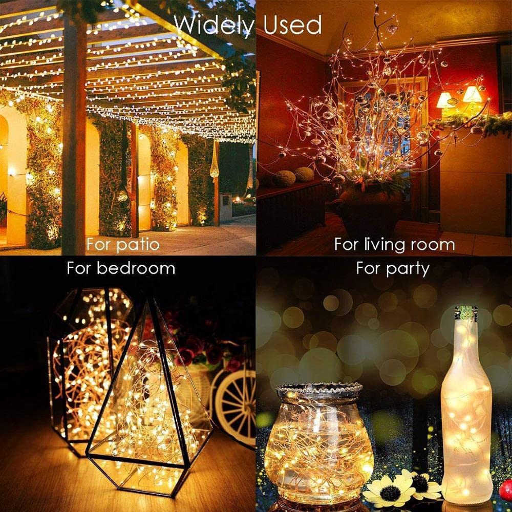 GARVEE 33ft 100 LED Outdoor String Lights with USB Charging - Waterproof Fairy Lights for Bedroom, Garden, Wedding, Christmas Decor - Perfect for Backyard, Tree, Mason Jar & Wall Decoration