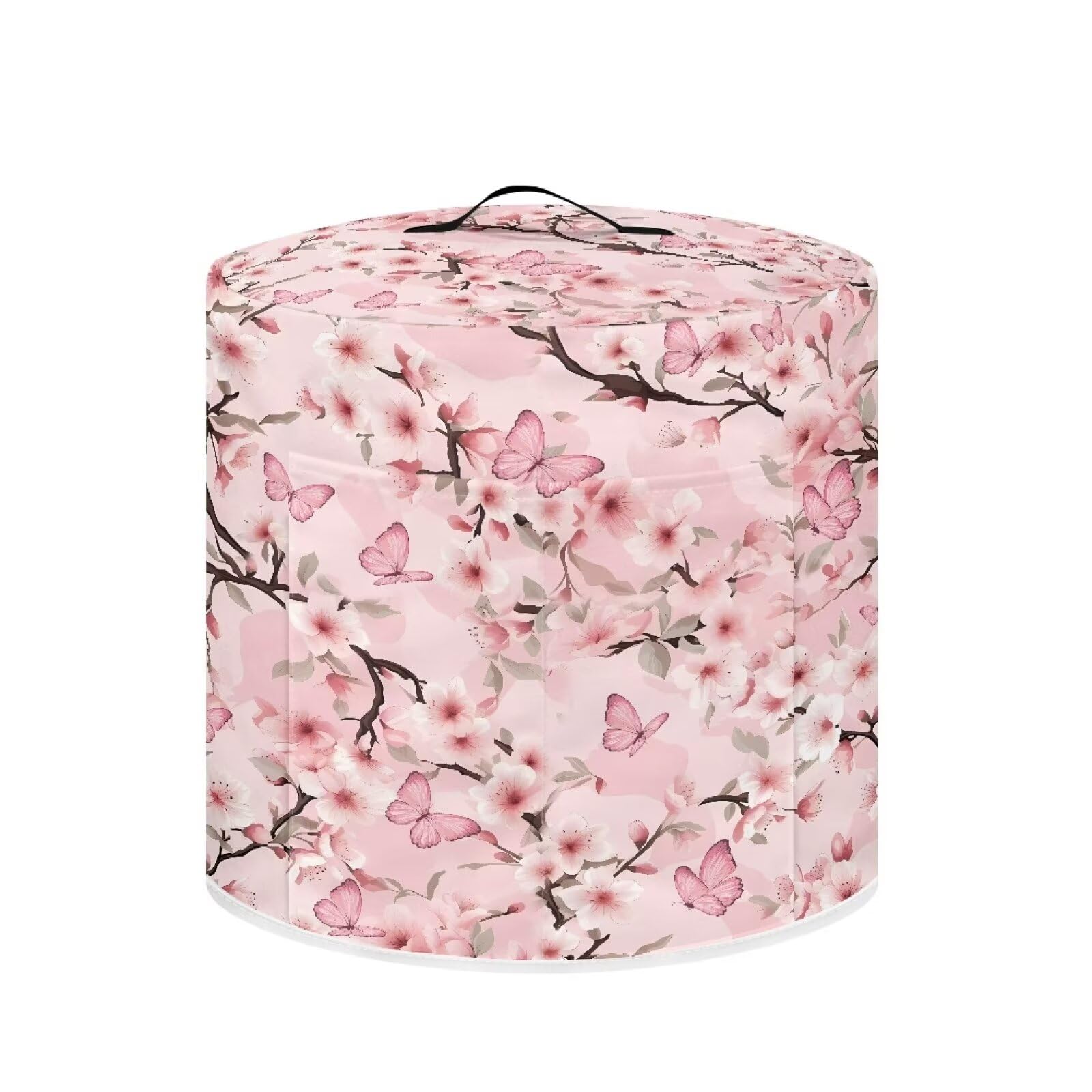 Pink Butterfly Floral Print Kitchen Appliance Dust Cover with Pockets - Compatible with 6 Qt Crock Pot, Rice Cooker & Electric Pressure Cooker - Protect Your Slow Cooker, Instant Pot & More in Style (Home Kitchen, Dining Room, Party Use)