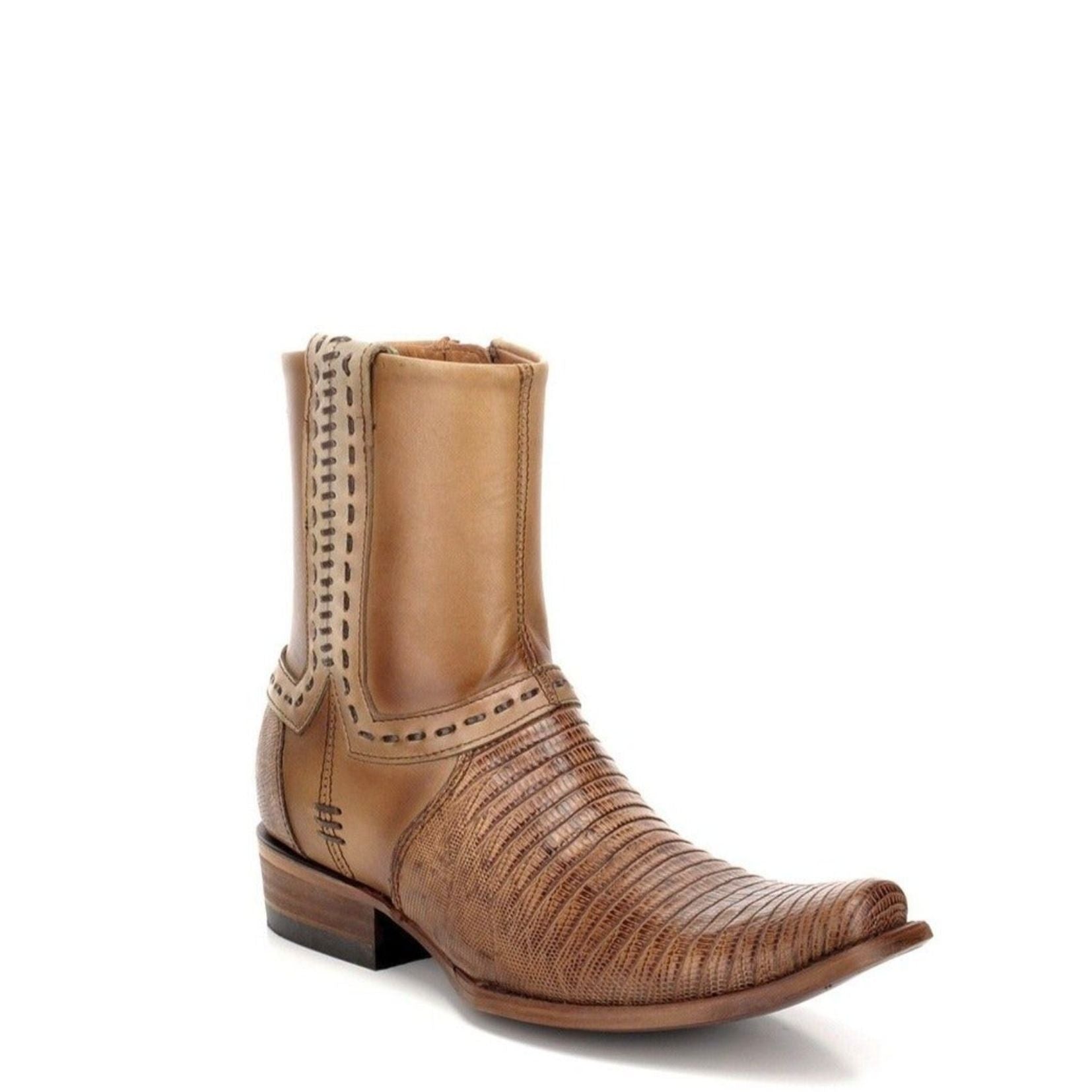 Vintage Fashion Cowboy Lizard Mid Booties for Men - Genuine Leather Western Style Ankle Boots | Perfect for Country Rides, Rodeos & Casual Outfits