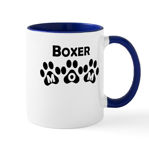 White/Navy Inside - Boxer Mom Mugs