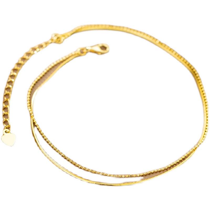 14K Gold Plated Sterling Silver Anklet for Women - Elegant Ankle Bracelet for Everyday Wear & Special Occasions