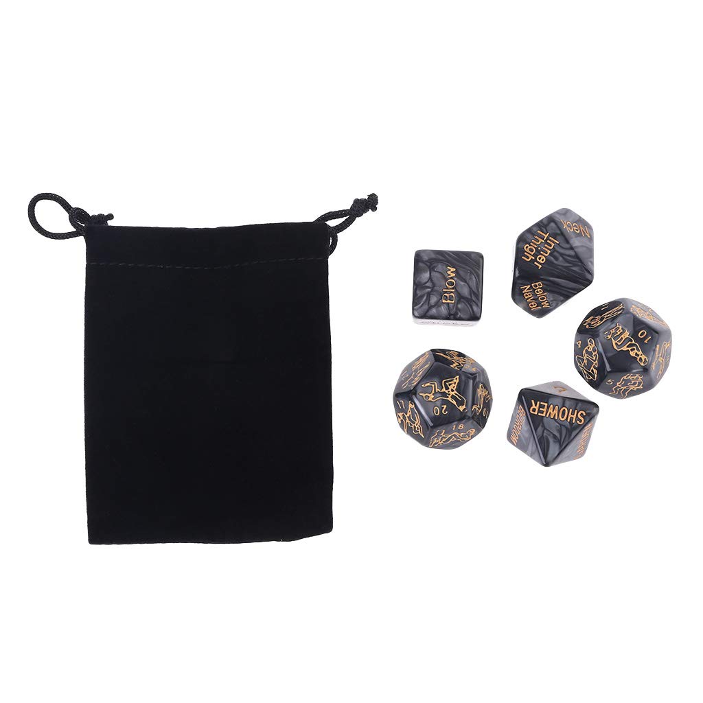 Haayward 5-Piece Romantic Role Playing Dice Set for Couples - Adult Party Game, Newlywed Gift Idea for Wedding, Anniversary & Bachelor Parties - Spice Up Date Nights & Relationship Fun