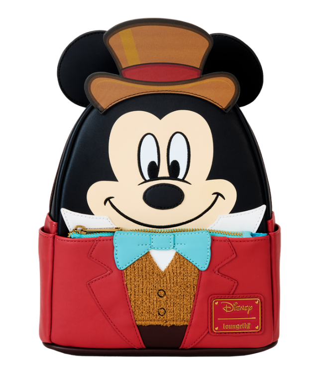 Disney Mickey Mouse Christmas Carol Bob Cratchit Loungefly Mini Backpack - Cute Holiday Gift for Disney Fans, Perfect for Christmas Parties & Disneyland Trips