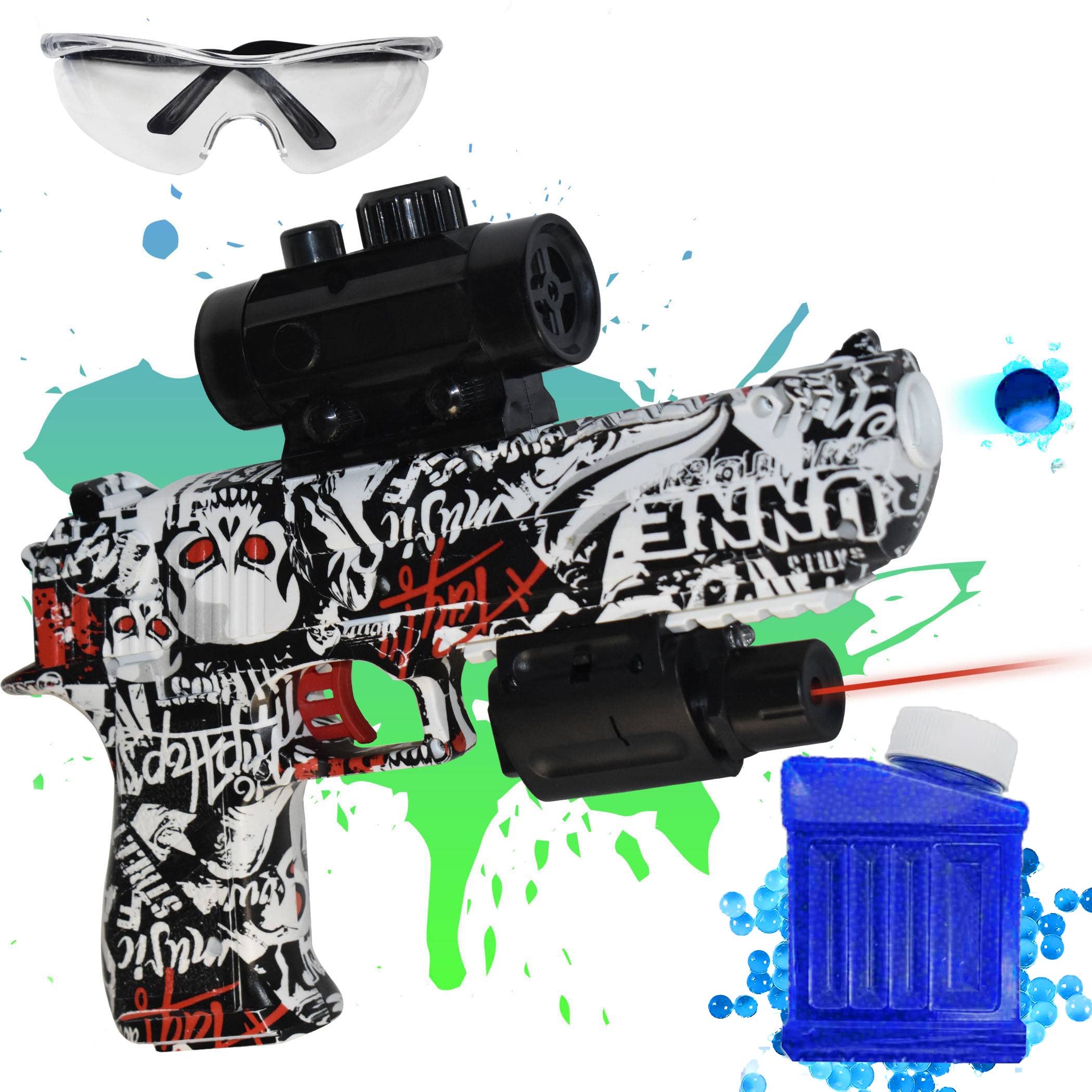 Powerful Automatic Gel Blaster Gun - High Performance Splatter Ball Gun with 50,000 Water Bead Bullets | Cool Orbeez Pistol for Adults & Kids | Outdoor Backyard War Games & Team Building Activities