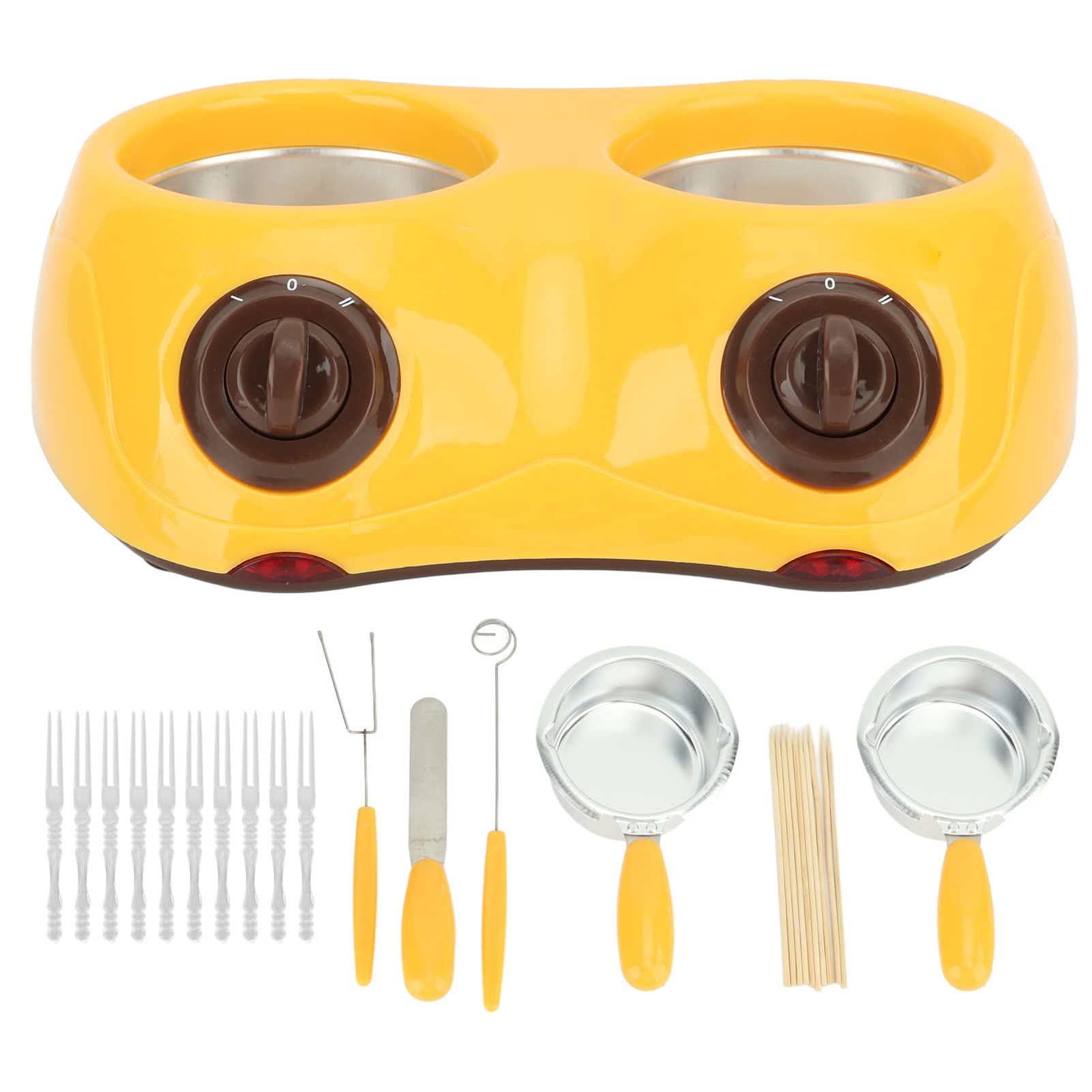 Premium Mini Electric Fondue Pot Kit - Double Melting Pot for Chocolate, Cheese, Butter & Candy Making | Tempering Machine for DIY Desserts, Candle Crafting & Party Treats | Perfect for Valentine's, Christmas & Family Gatherings