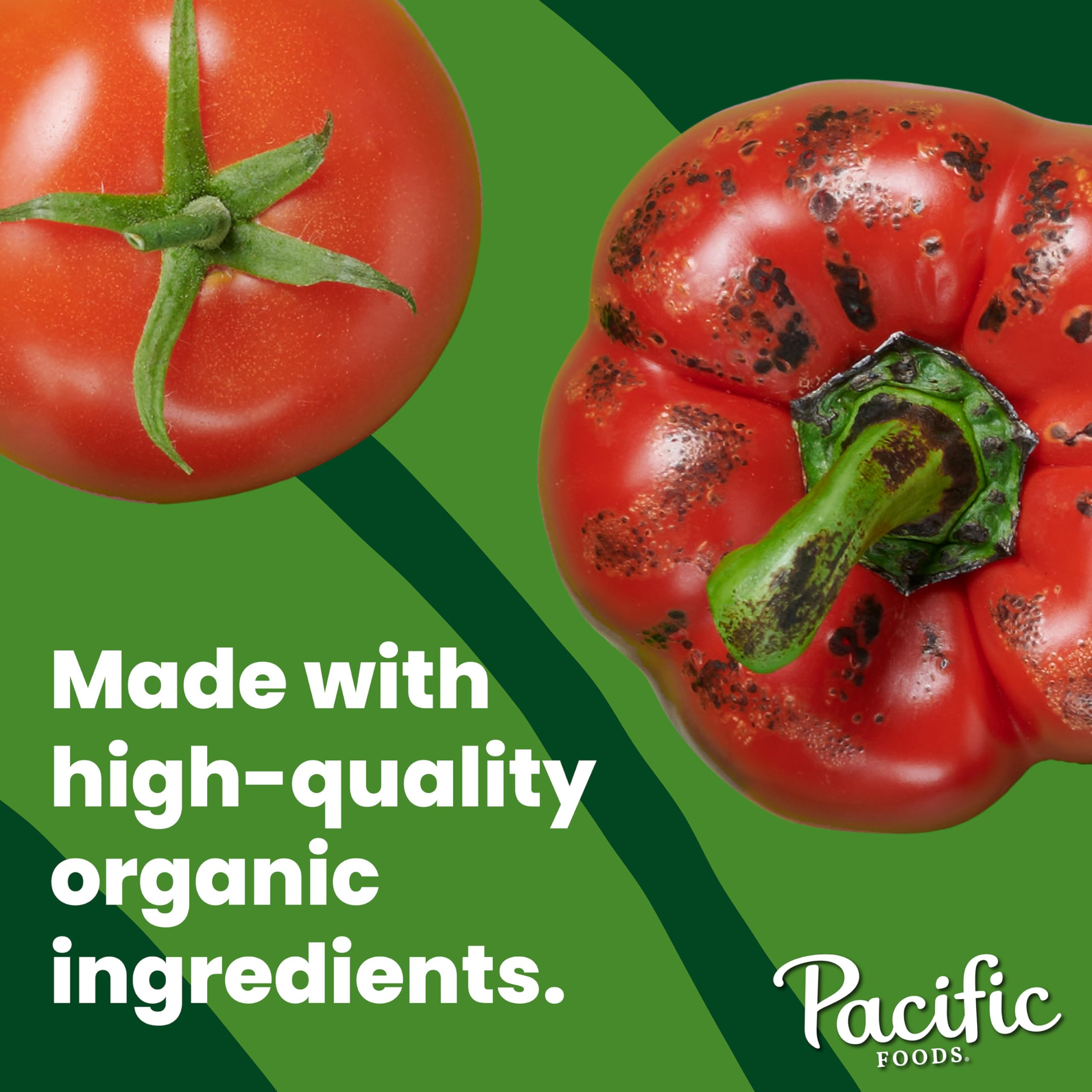 Pacific Foods Organic Roasted Red Pepper & Tomato Soup - 32 oz (Pack of 1) | USDA Certified, Gluten-Free, Vegan | Perfect for Quick Lunches, Cozy Dinners & Healthy Meal Prep