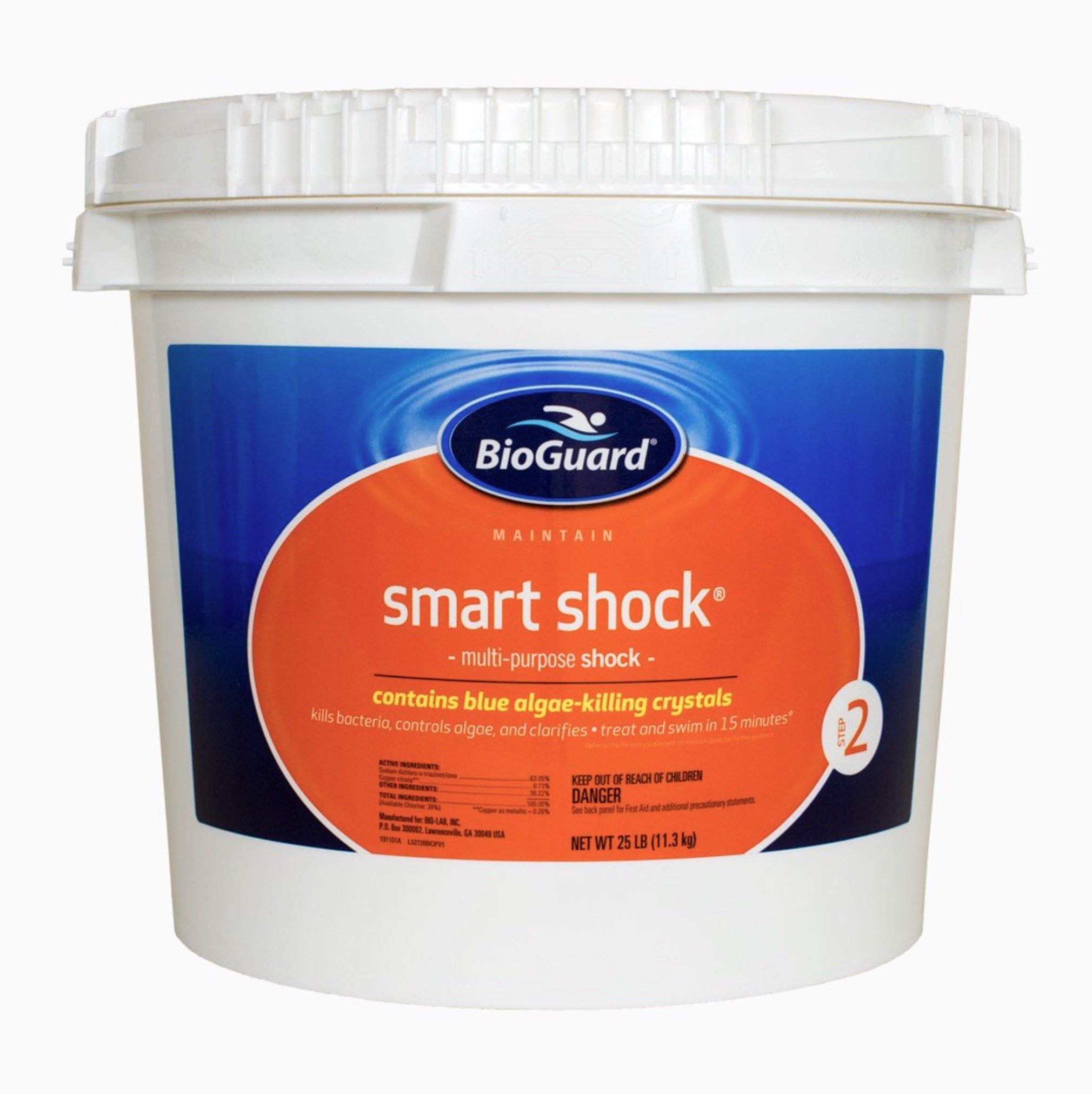BioGuard Smart Shock 25 lb - Pool Algae Preventative & Clarifier | Multi-Purpose Swimming Pool Shock Treatment for Crystal Clear Water | Ideal for Weekly Pool Maintenance & Seasonal Opening