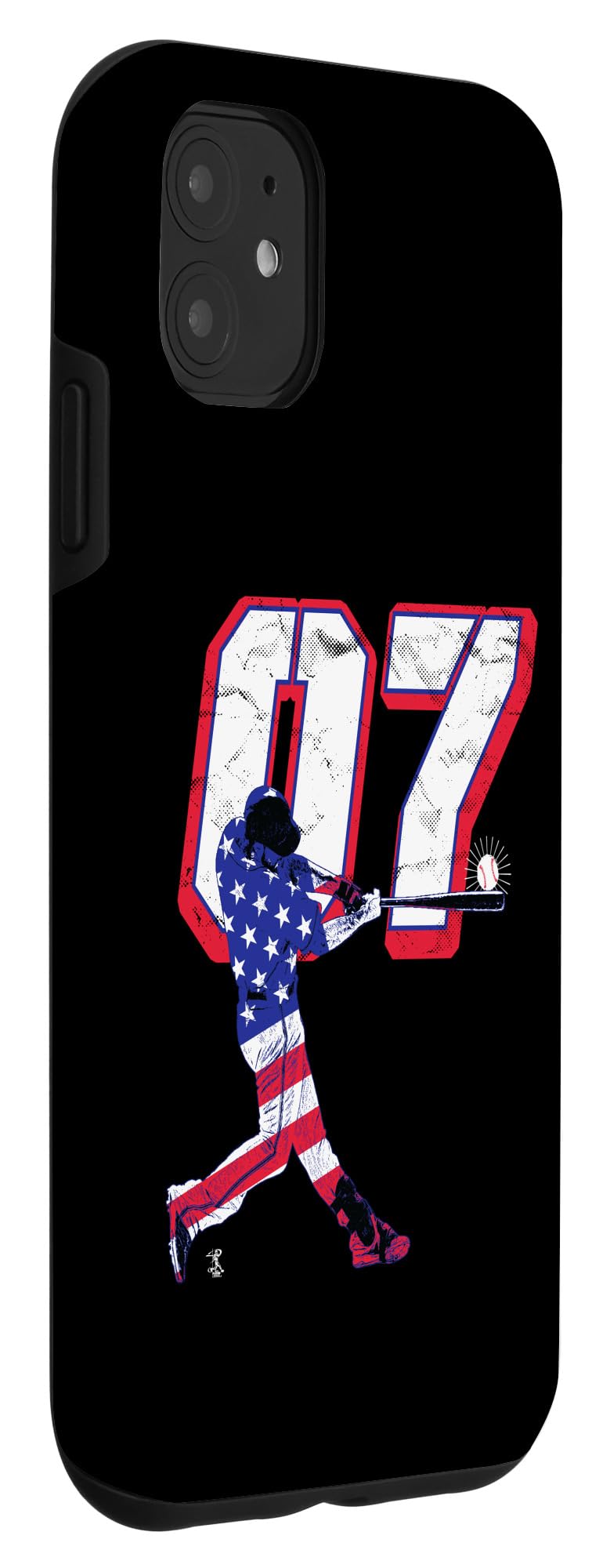 iPhone 11 Case - Dansby Swanson Flag Silhouette Design - Shockproof & Slim Protective Phone Cover - Perfect for Baseball Games, Sports Events & Everyday Use
