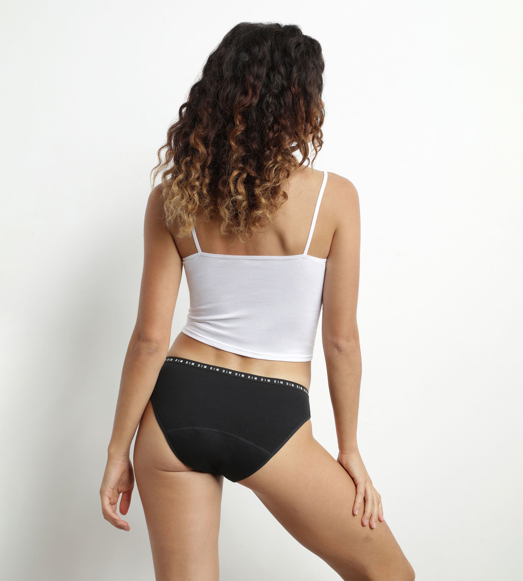 Organic Cotton Black Washable Menstrual Underwear - Medium Flow Dim Protect - Comfortable & Eco-Friendly Period Panties for Active Women