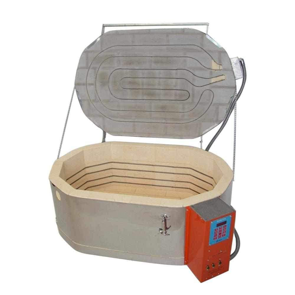 Jen Ken AFG Oval 13 Glass Kiln - Professional Glass Fusing & Slumping Kiln for Jewelry Making, Art Glass Projects & Ceramic Firing - Perfect for Home Studios & Professional Artists