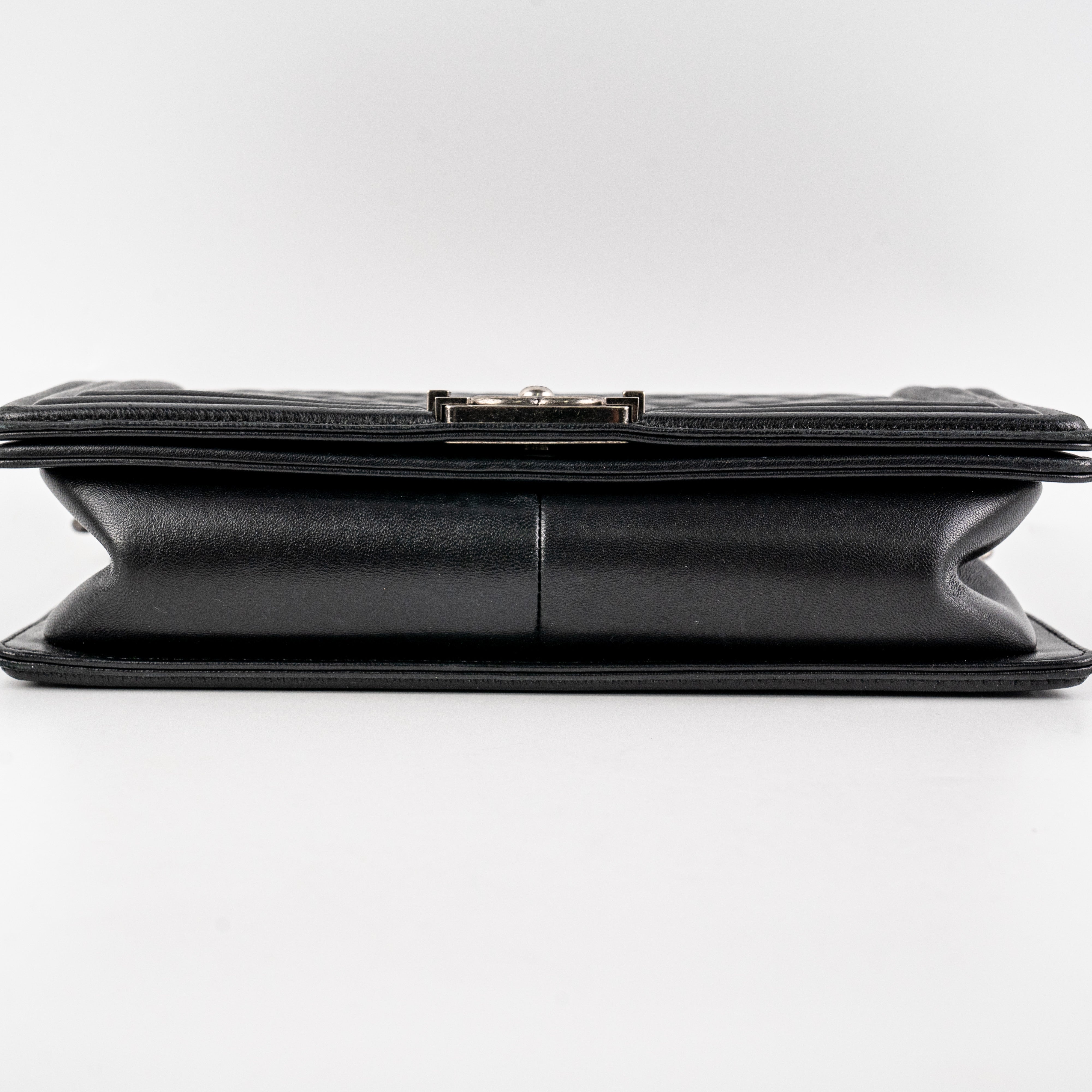 Chanel New Medium Boy Black Leather Handbag - Luxury Designer Crossbody Bag for Women, Perfect for Evening Events & Daily Use