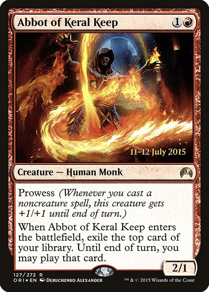 Abbot of Keral Keep - Magic Origins Prerelease Promo Card | MTG Foil Rare for Commander and Modern Decks