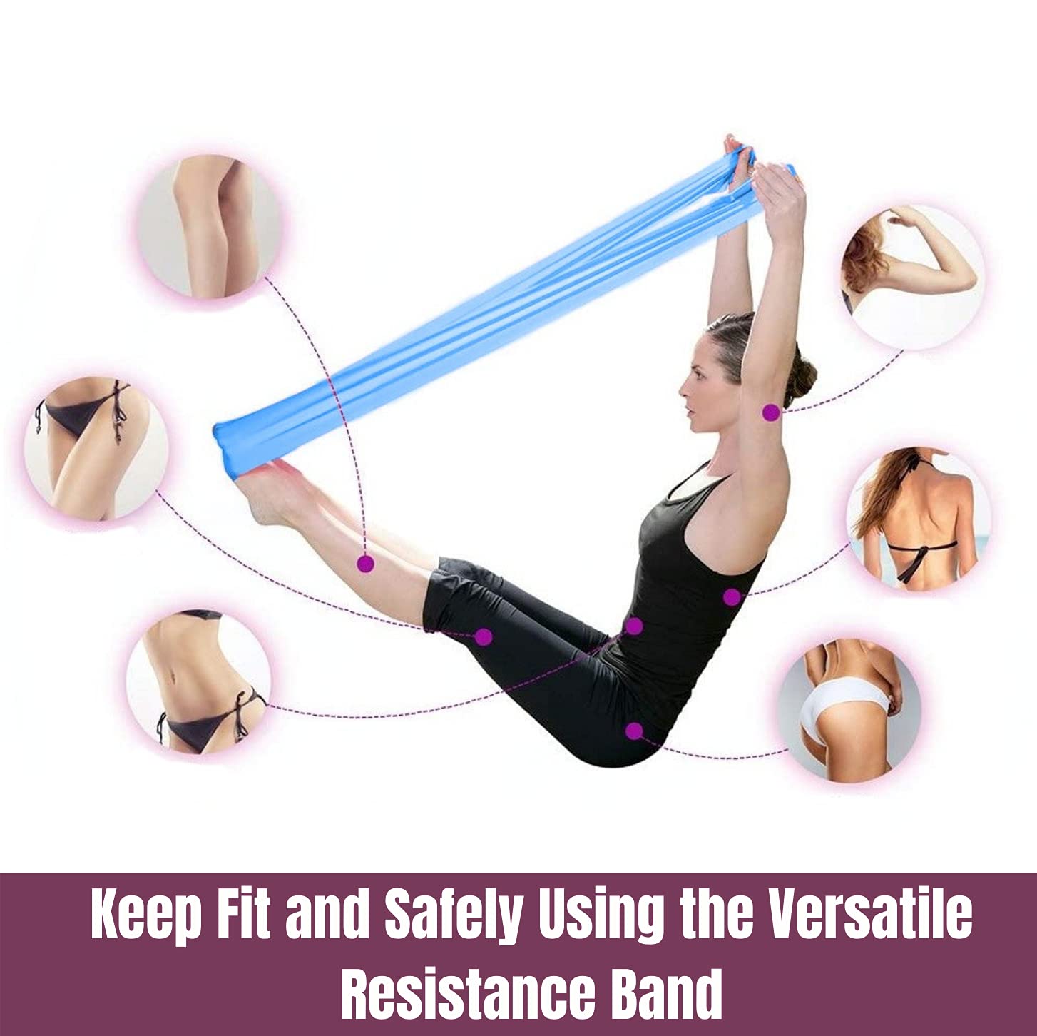 Premium Resistance Loop Bands Set of 6 - Non-Slip Exercise Bands for Legs, Butt & Hip Workouts - Includes 3 Resistance Bands, 1 Yoga Band & 2 Core Sliders - Perfect for Pilates, Yoga, Home Gym & Travel Fitness - Workout Equipment for Women & Men