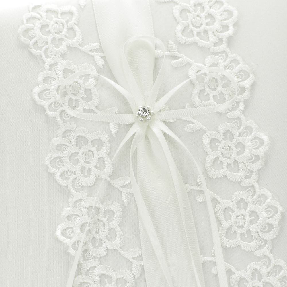 DivaDesigns Floral Lace Organza Wedding Guest Book - Elegant White Guest Sign in Book for Bridal Shower, Wedding Reception & Anniversary - Perfect for Cherishing Memories