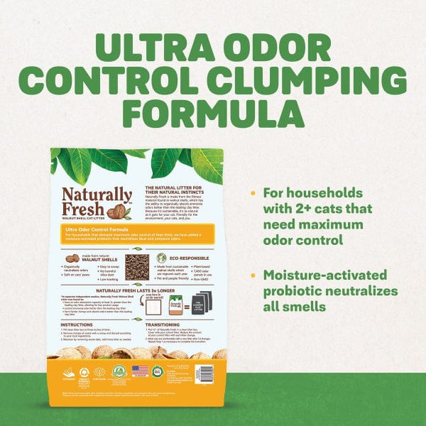 Naturally Fresh Multi Cat Ultra Odor Control Cat Litter - 100% Natural, Low Dust, Long-Lasting for Multiple Cats - Perfect for Homes with 2+ Cats & Odor-Sensitive Environments