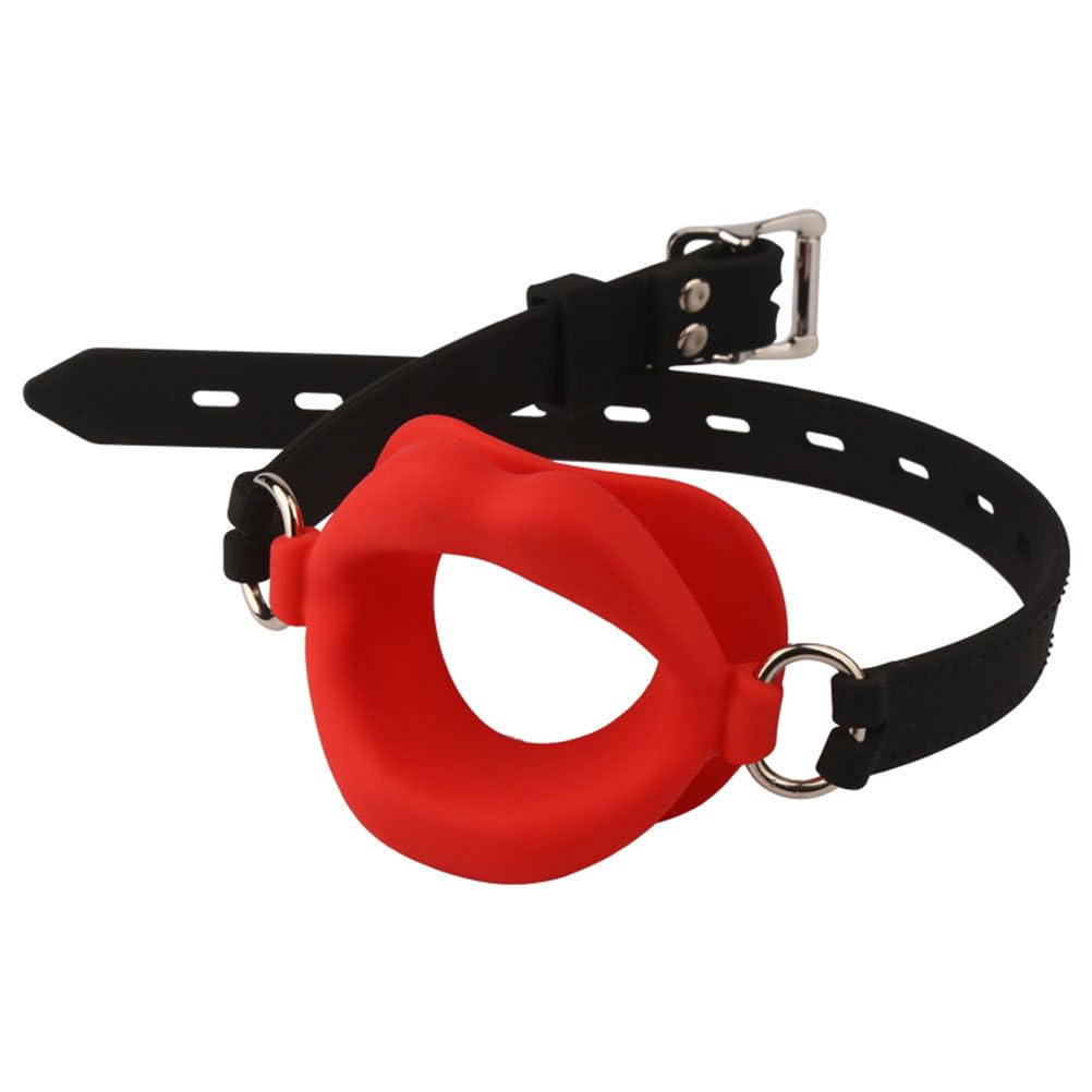Red Lips Open Mouth Gag - BDSM Bondage Restraint Fetish Toy for Oral Sex & Blowjob | Erotic Adult Sex Toy for Women & Couples Play (Perfect for Roleplay, Fetish Parties & Spicing Up Bedroom Fun)