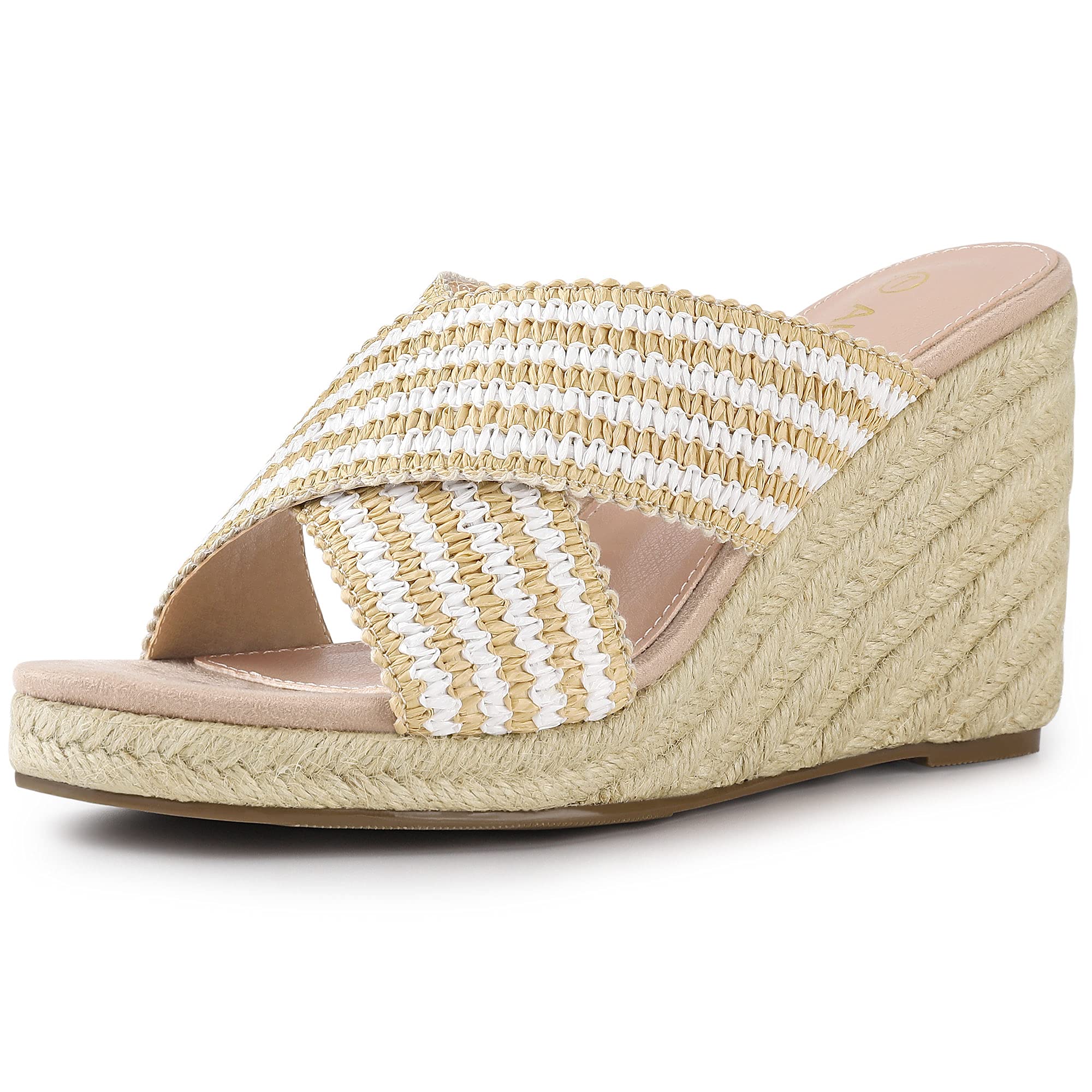 Allegra K Women's Espadrilles Wedge Sandals - Comfortable Slide Wedges for Summer | Beach, Vacation & Casual Outfits