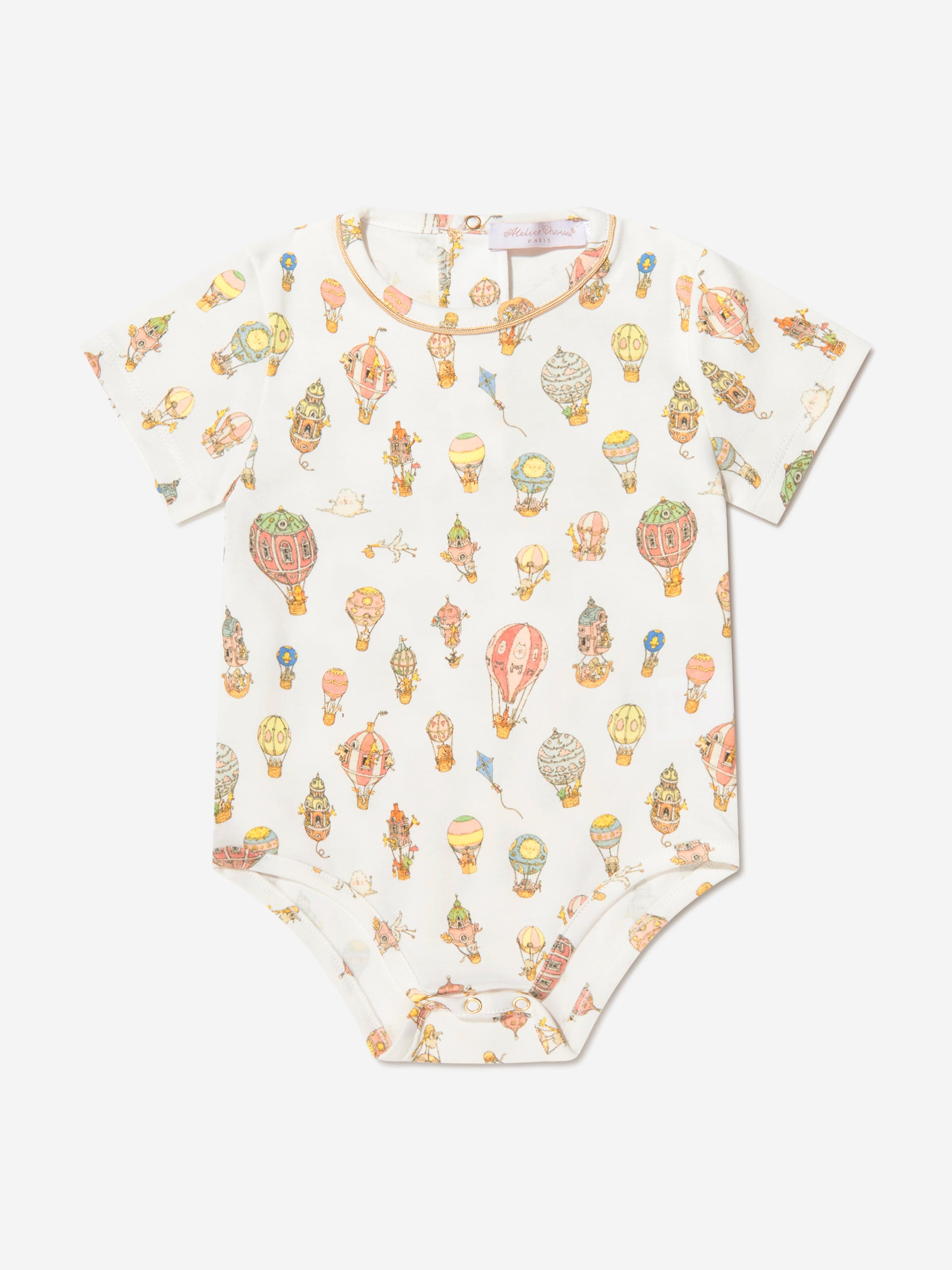 Atelier Choux Classic Balloons Baby Onesie - Soft Organic Cotton Bodysuit for Newborns & Infants | Perfect for Playtime, Photo Shoots & Everyday Comfort