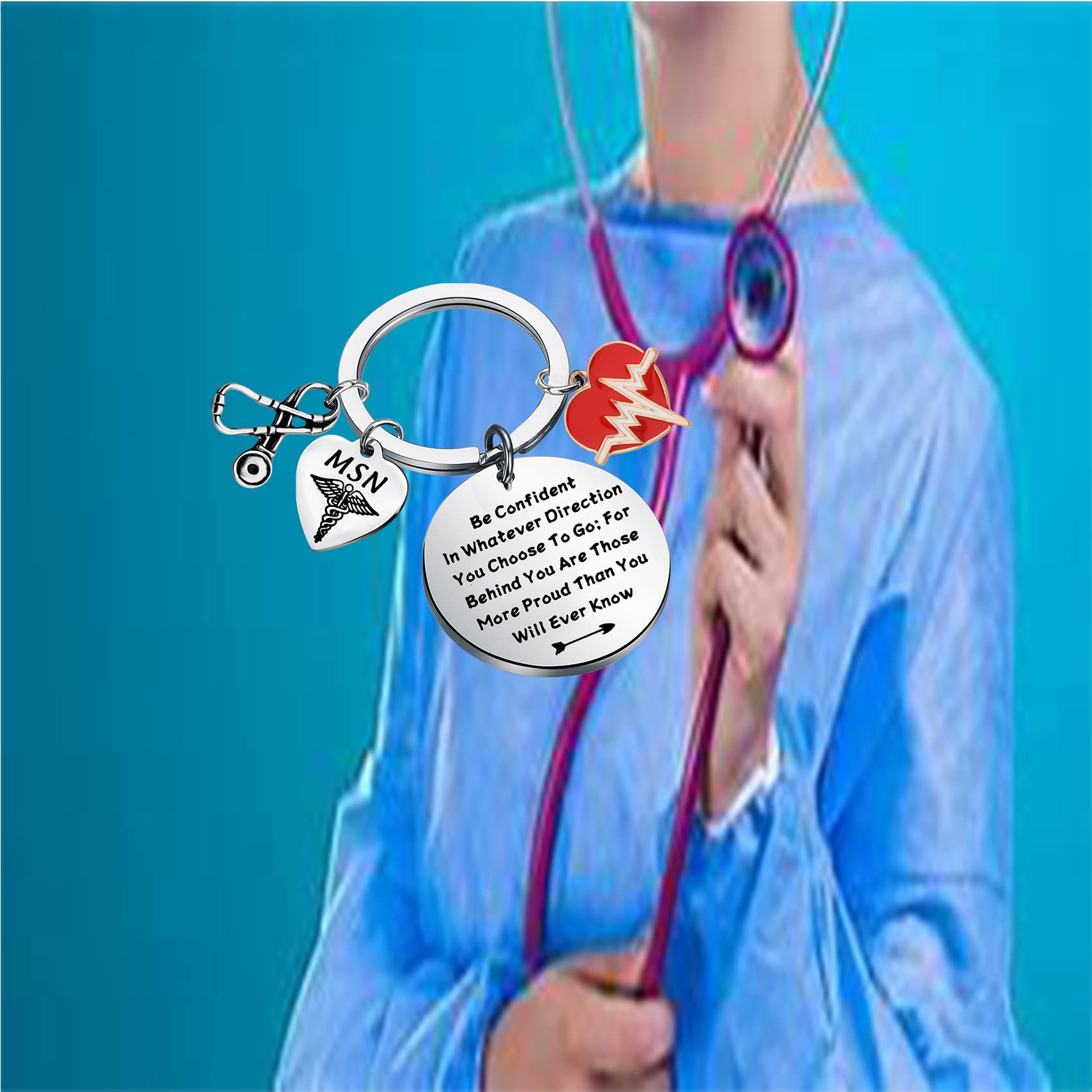 Premium MSN Keychain - Masters of Science in Nursing Graduation Gift for Medical Students & Nurses - Perfect for Clinical Rotations, White Coat Ceremonies & Nursing School Graduation