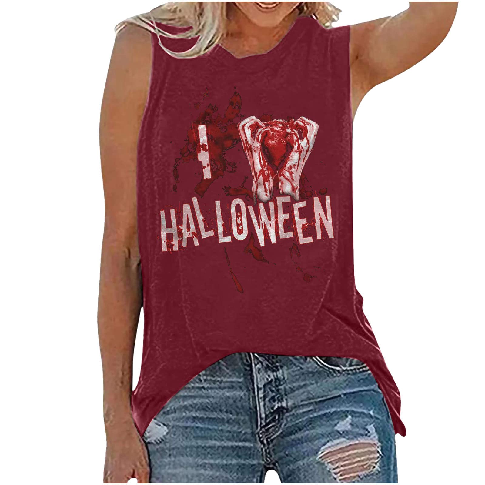 Vintage Y2K Grunge Punk Skull Tank Tops for Women - Sleeveless Crewneck Casual Tees | Perfect for Halloween, Concerts, and Streetwear Fashion