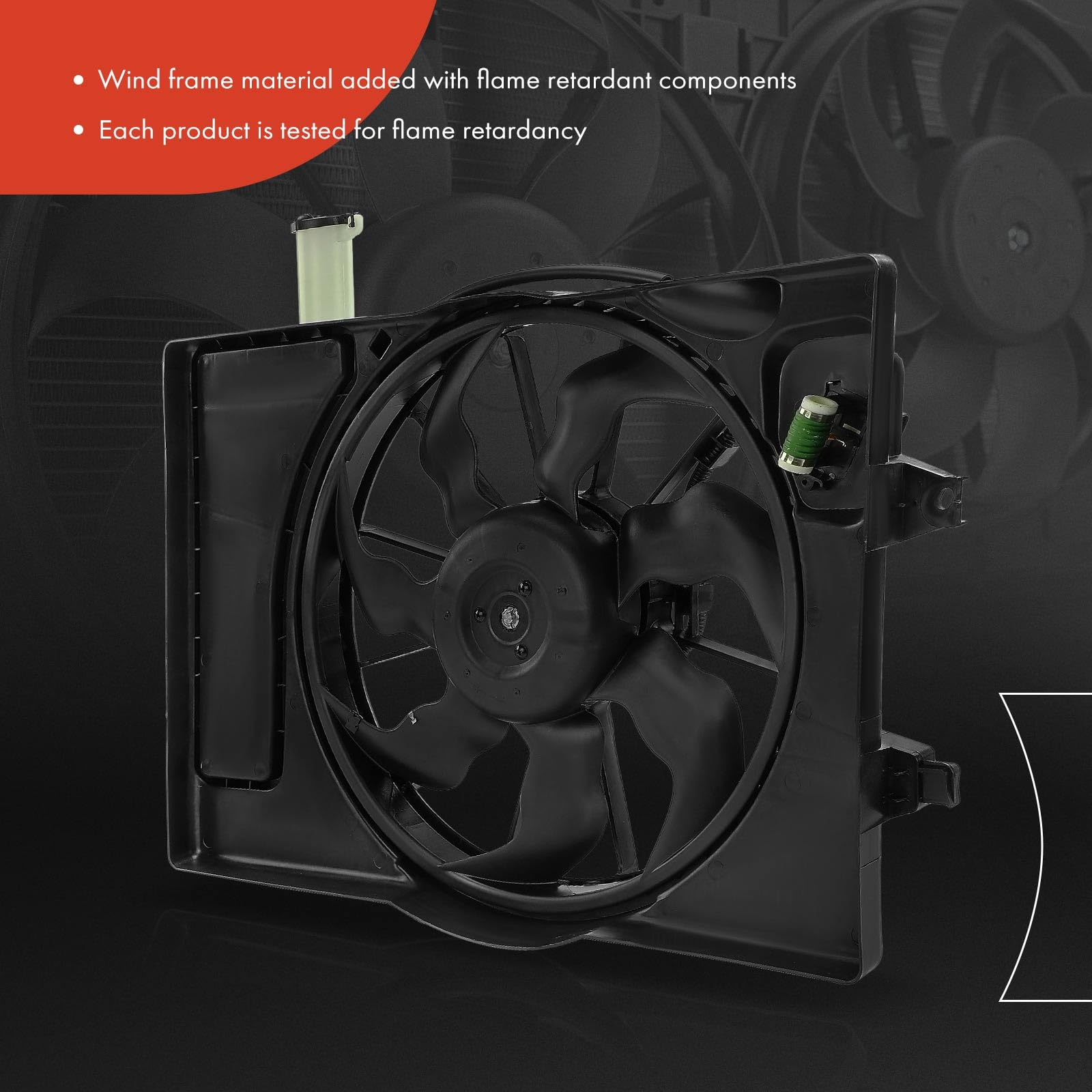 A-Premium Engine Radiator Cooling Fan Assembly Compatible with Hyundai Kona 2018-2021 2.0L - Replacement for OEM# 25380J9200 - Perfect for Engine Overheating Prevention & Summer Driving