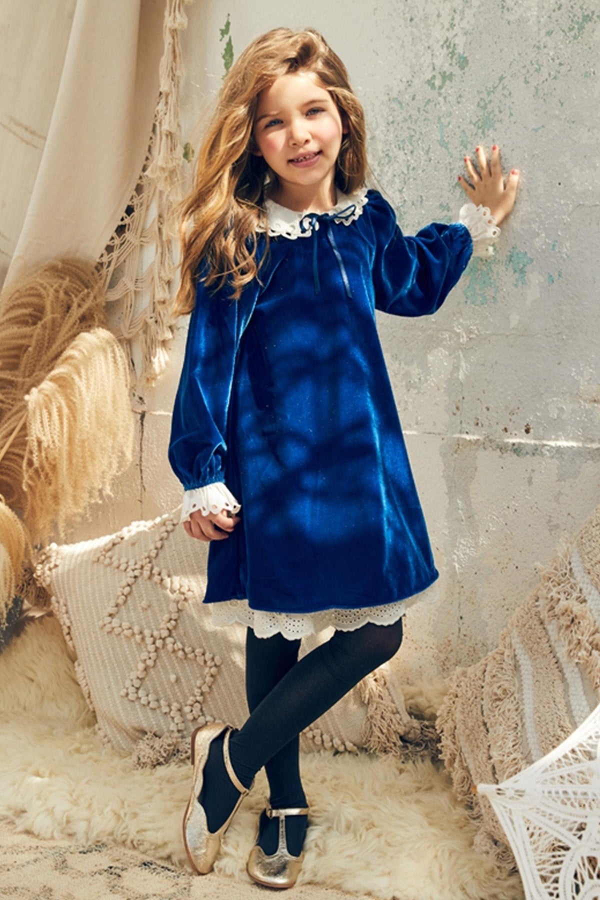Nellystella Amelia Blue Girls Dress - Cute & Comfortable Summer Outfit for Toddlers, Playdates & Special Occasions